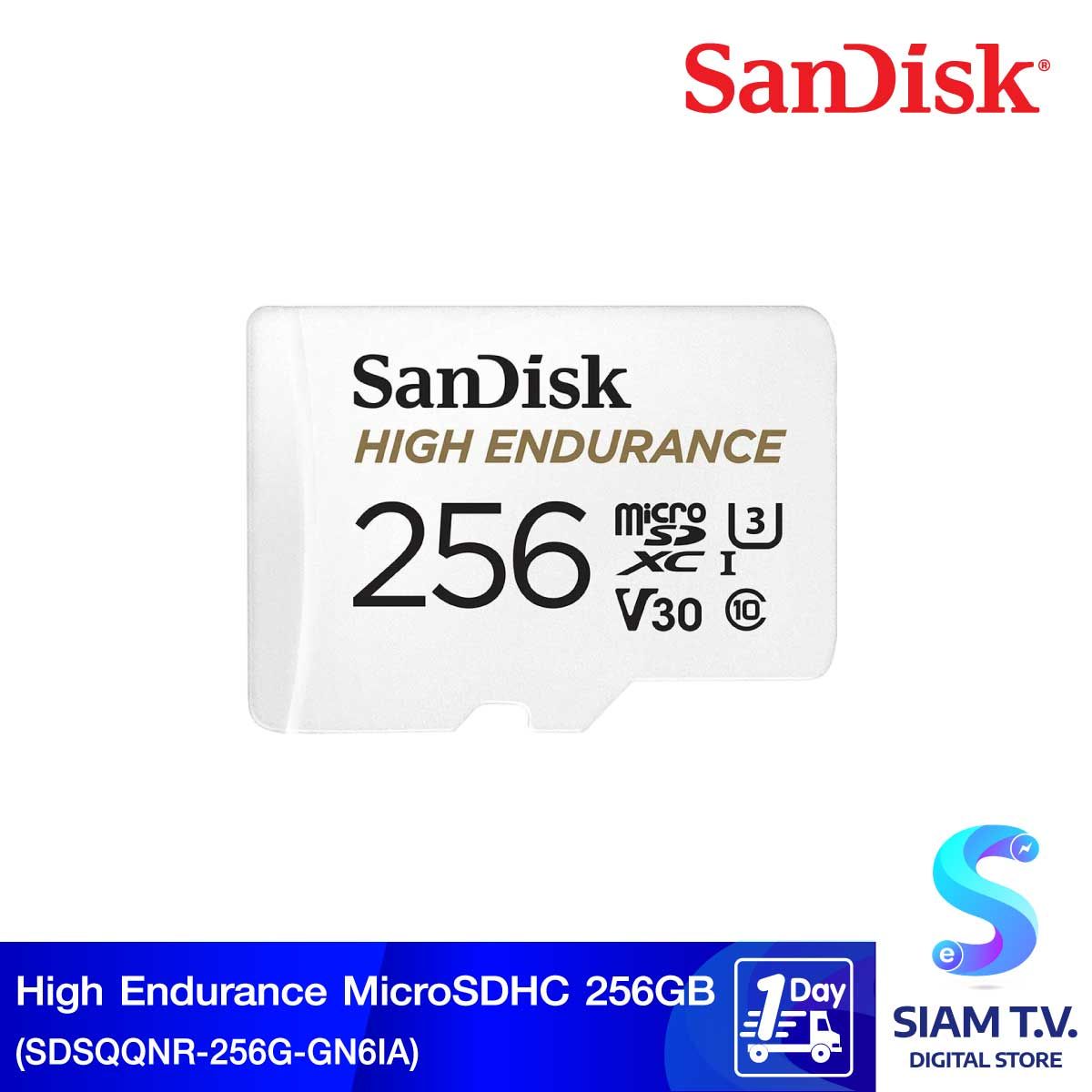 MICRO SD CARD 256 GB (ไมโครเอสดีการ์ด) SANDISK HIGH ENDURANCE (SDSQQNR-256G-GN6IA)
