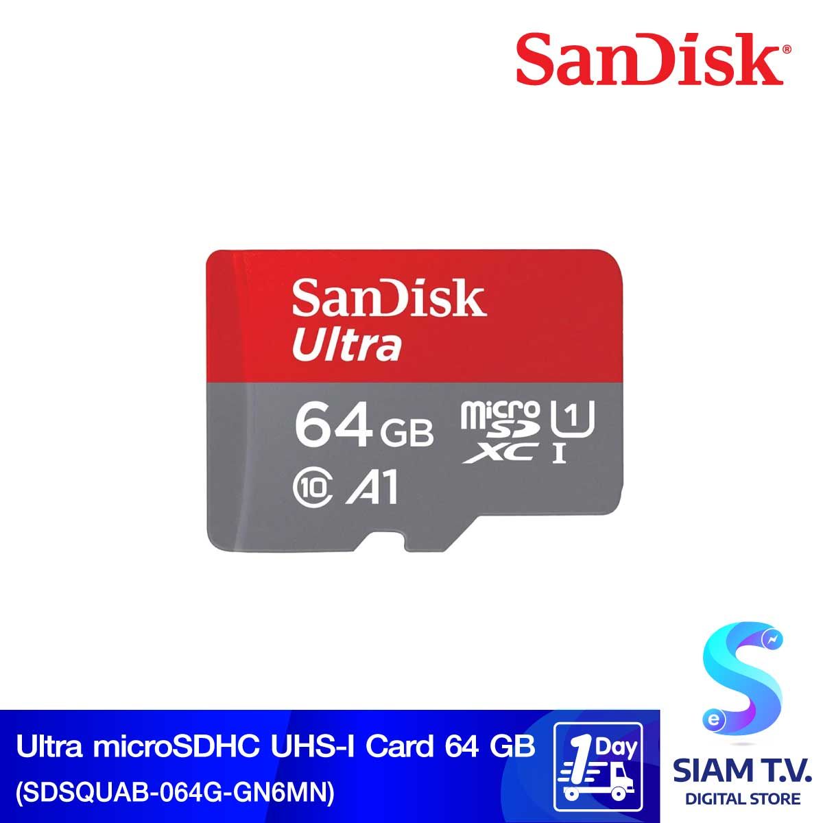 SANDISK MICRO SD CARD Ultra 64 GB รุ่น SDSQUAB-064G-GN6MN