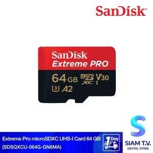 MICRO SD CARD 64 GB (ไมโครเอสดีการ์ด) SANDISK EXTREME PRO MICROSDXC UHS-I CARD (SDSQXCU-064G-GN6MA)