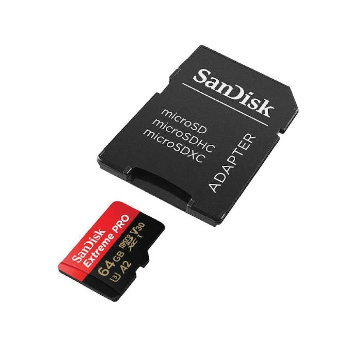 MICRO SD CARD 64 GB (ไมโครเอสดีการ์ด) SANDISK EXTREME PRO MICROSDXC UHS-I CARD (SDSQXCU-064G-GN6MA)