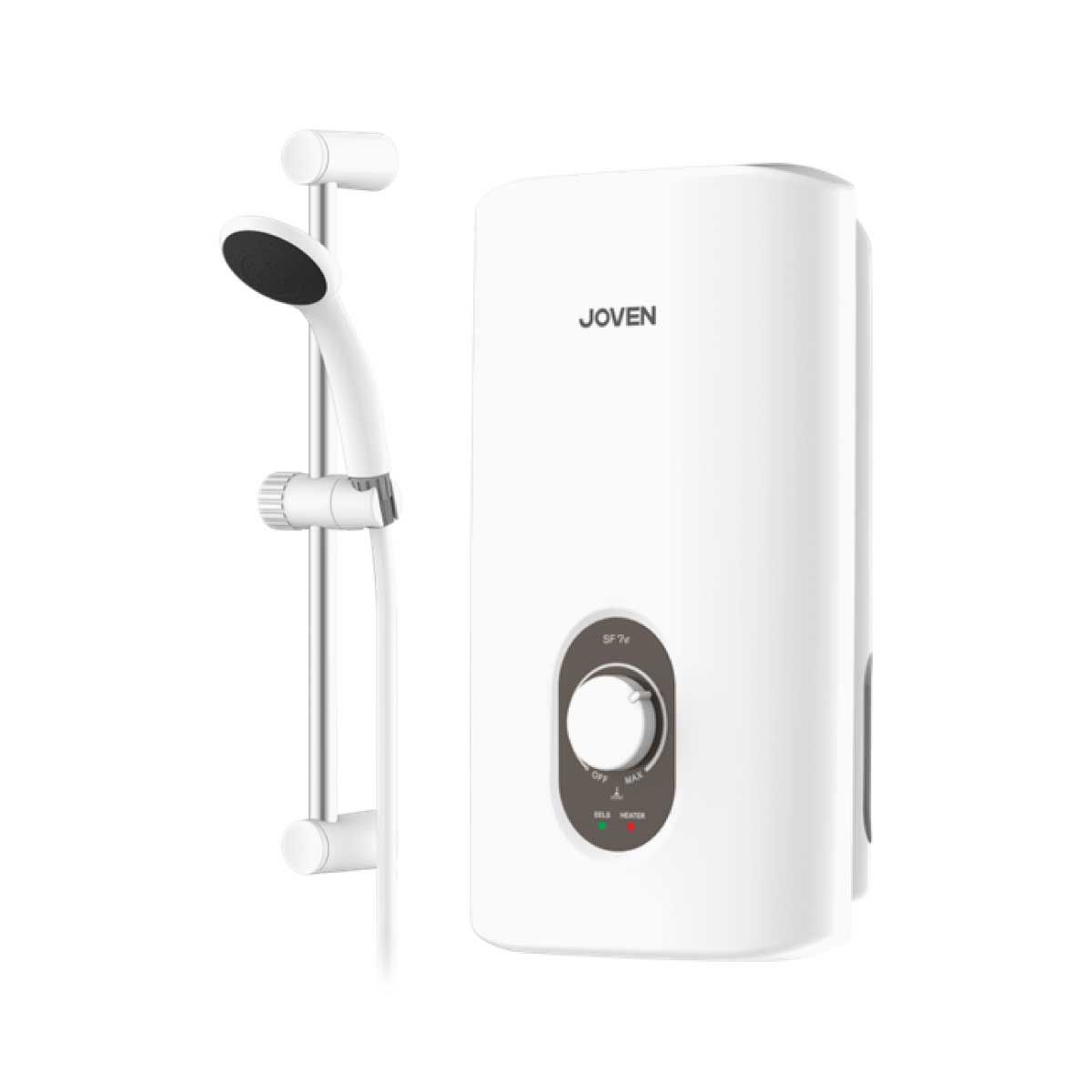 JOVEN เครื่องทำน้ำอุ่น 4500W ตัดไฟอัตโนมัติ+ชุดราวสไลด์ รุ่น 45SF7E