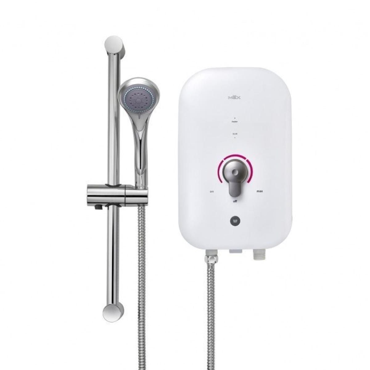 MEX เครื่องทำน้ำอุ่นMEX4500W+ราวสไลด์ สีขาวชมพู รุ่น COCO450(MR)