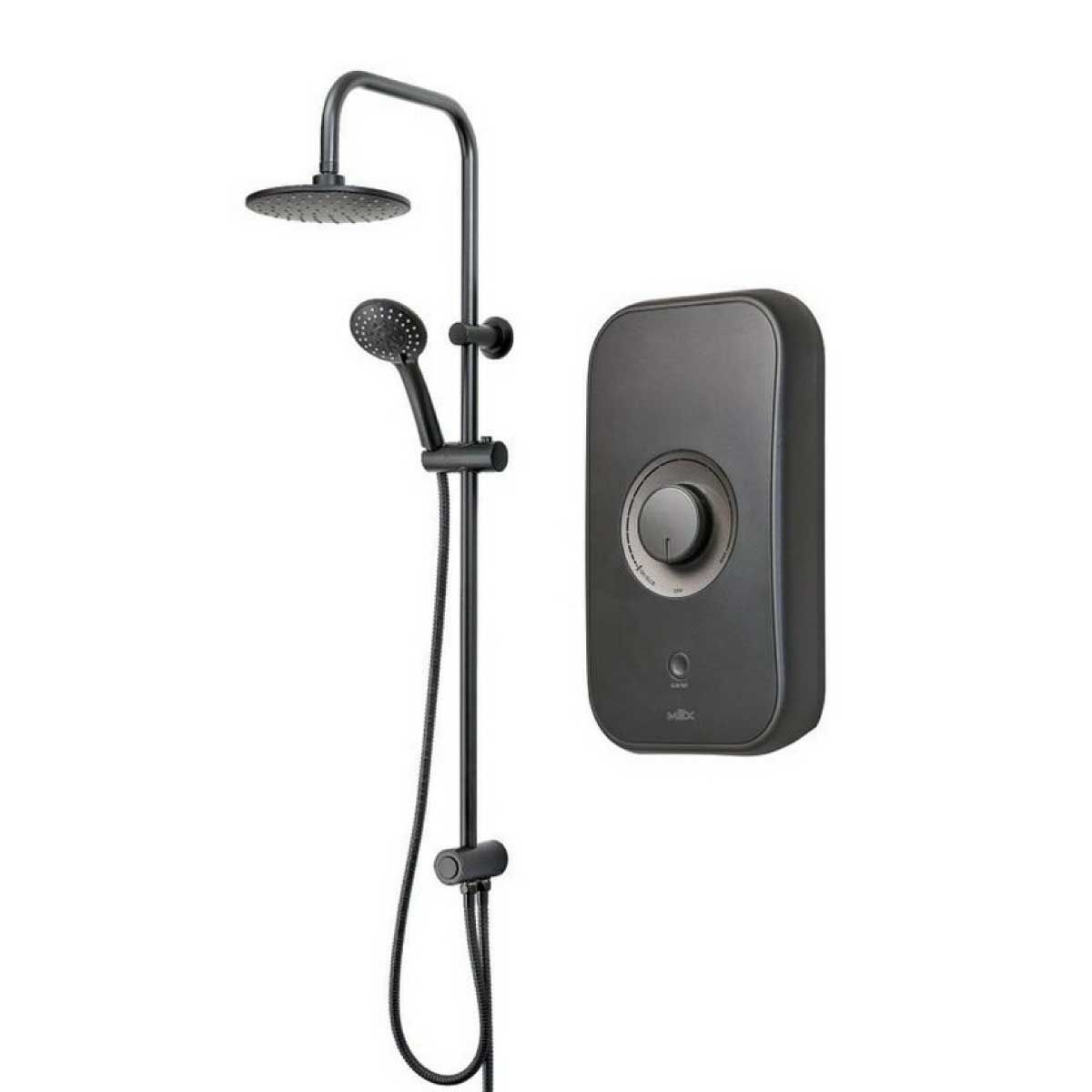 MEX  เครื่องทำน้ำอุ่น 6,000W สีดำ+rain shower  รุ่นCODE 6E(RMB)