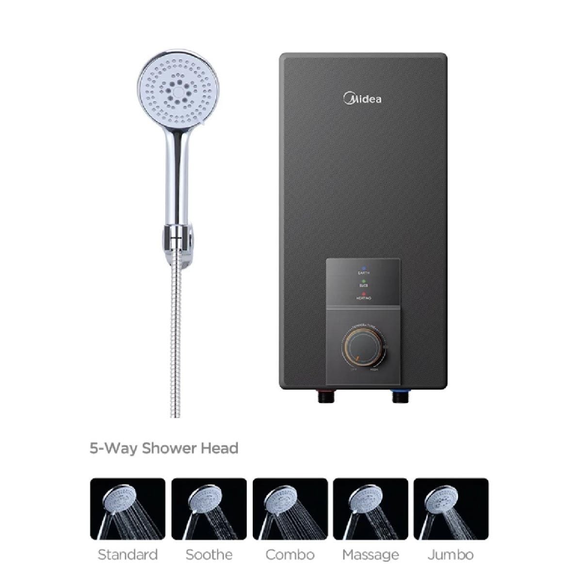 MIDEA  เครื่องทำน้ำอุ่น4500W สีดำ รุ่น 45MMBNCS