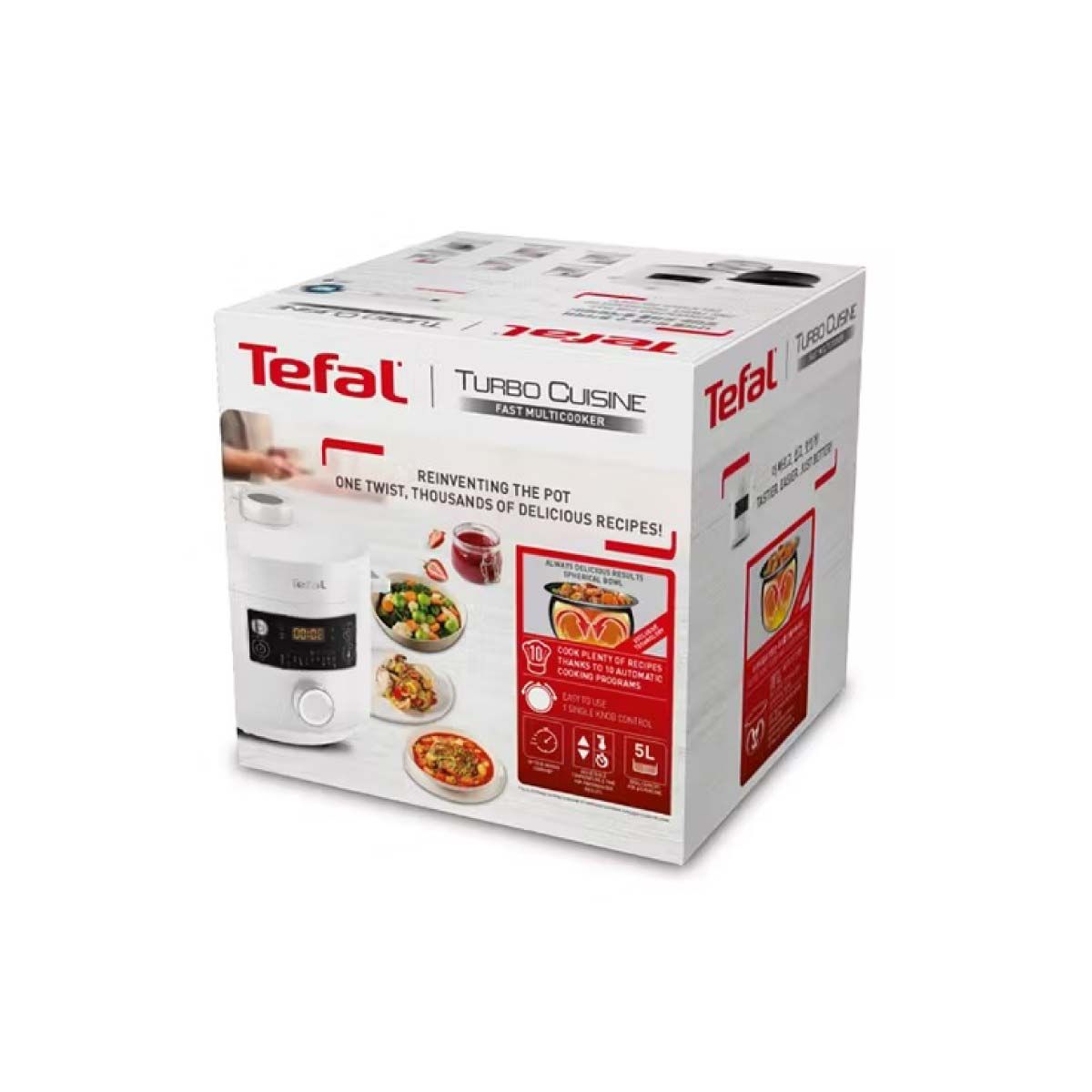 TEFAL หม้ออัดแรงดันไฟฟ้า Turbo Cuisine White ขนาด 5 ลิตร รุ่น CY755166 สีขาว