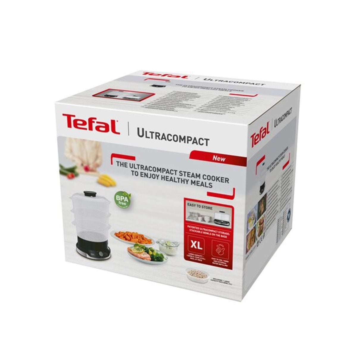 TEFAL หม้อนึ่งไฟฟ้า Ultracompact (800วัตต์, 9ลิตร) รุ่น VC204810