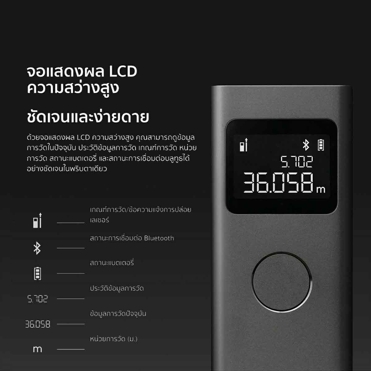 Xiaomi Smart Laser Measure (36764) เครื่องวัดระยะด้วยเลเซอร์อัจฉริยะ