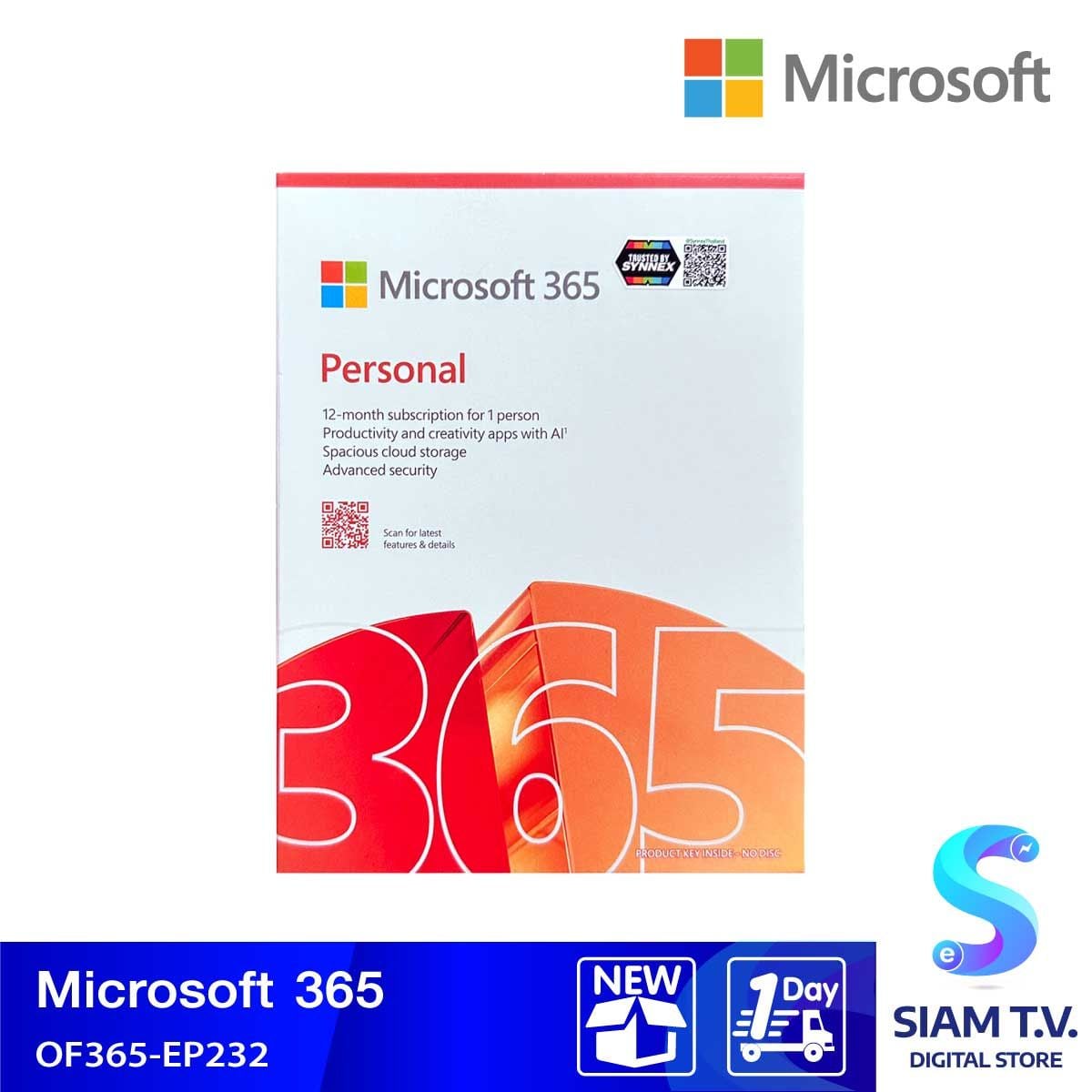 MICROSOFT 365 (ไมโครซอฟต์ 365) MICROSOFT 365 PERSONAL - 1 PERSON ENGLISH 12MONTH