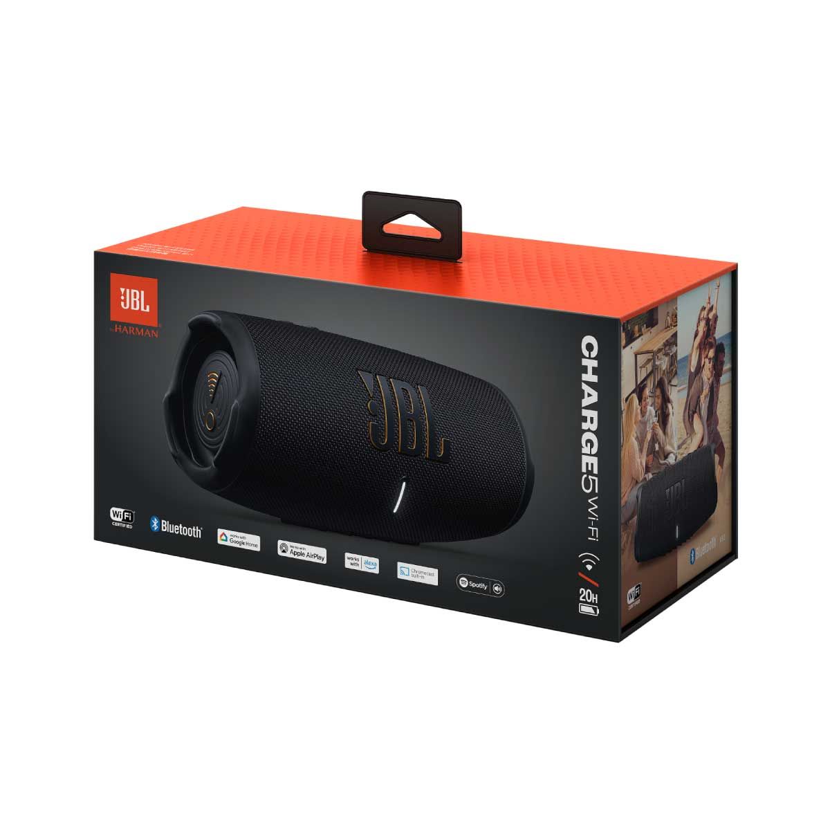 JBL ลำโพงพกพาบลูทูธและ Wi-Fi รุ่น CHARG5WFBK สีดำ Black กันน้ำ กันฝุ่น IP67