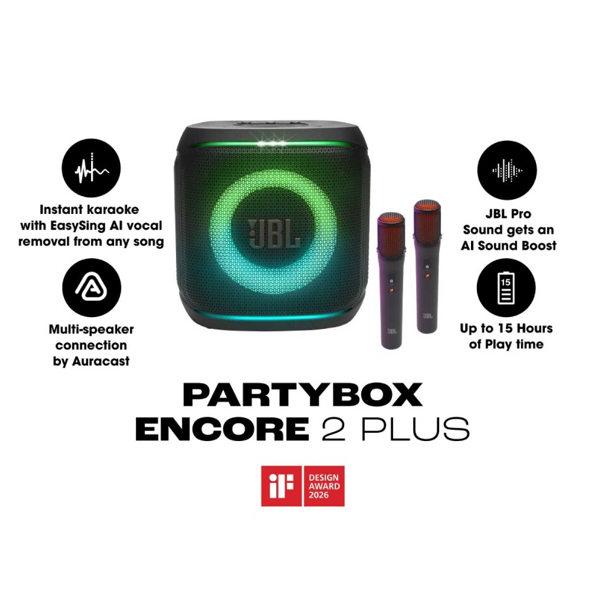 JBL ลําโพงบลูทูธ JBL PartyBox รุ่น Encore2 Plus  EasySing AI