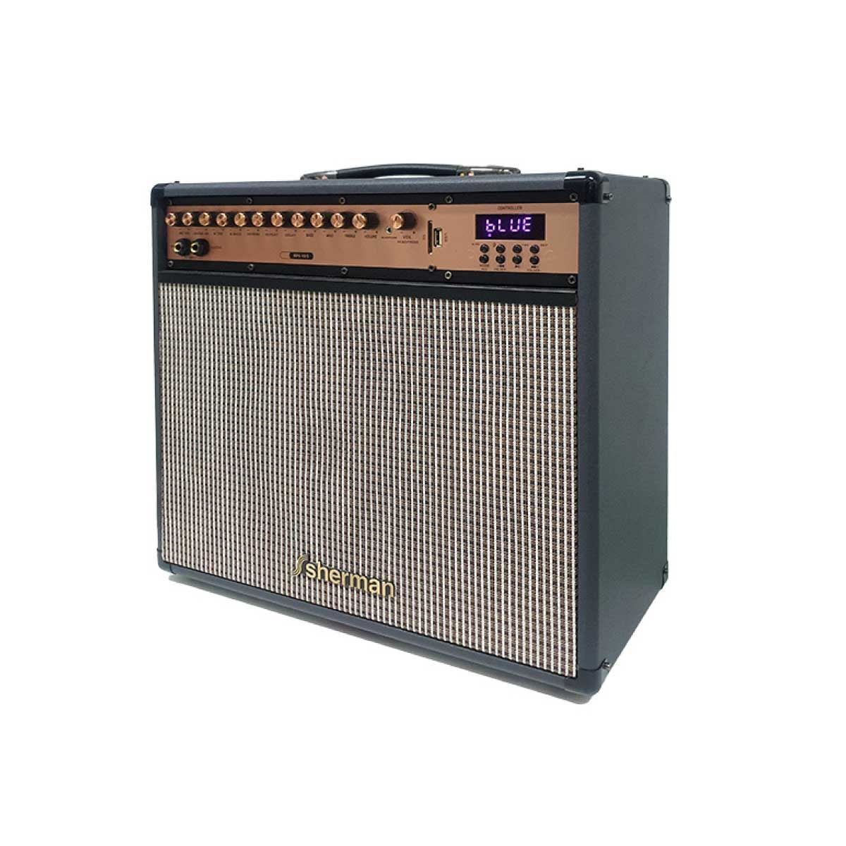 SHERMAN ลำโพงแบบพกพา กำลังขับ 150 W พร้อมไมโครโฟนไร้สาย รุ่น APS-105 รองรับบลูทูธ