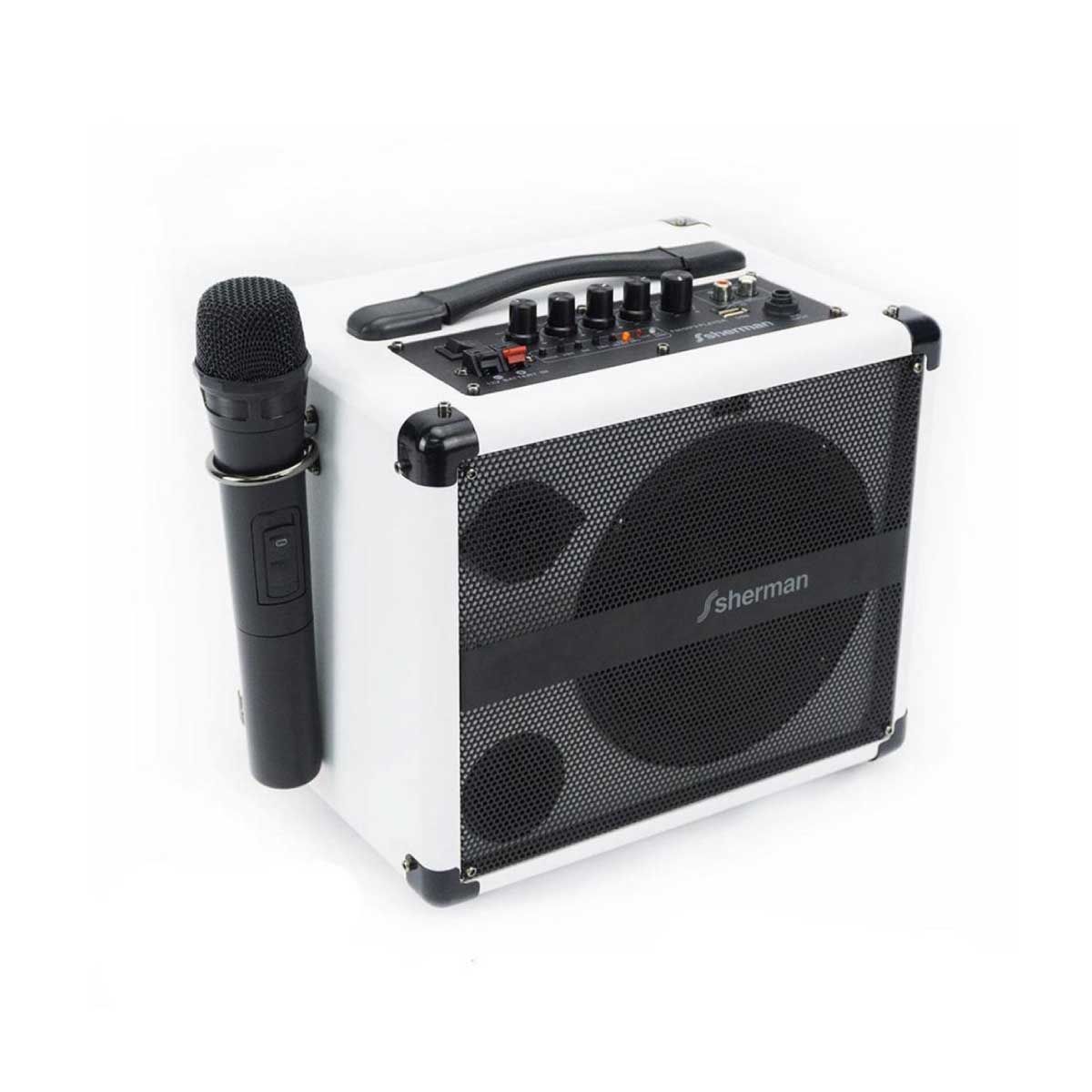 SHERMAN ลําโพงกระเป๋าหิ้วพร้อมไมค์ลอย 50 W รุ่น APS-107