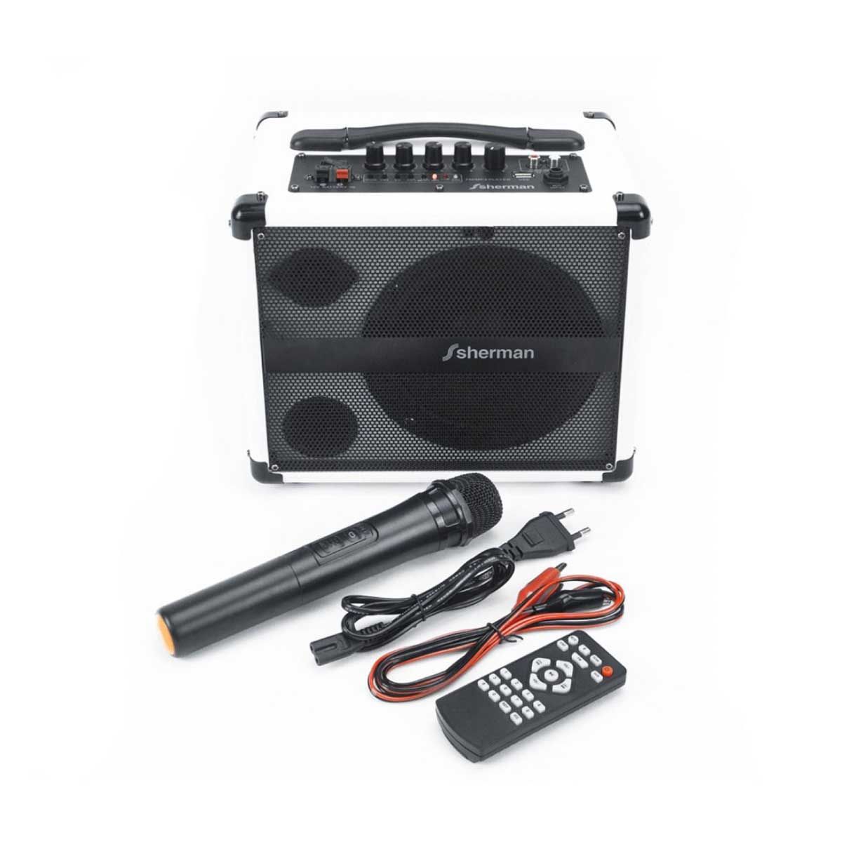 SHERMAN ลําโพงกระเป๋าหิ้วพร้อมไมค์ลอย 50 W รุ่น APS-107
