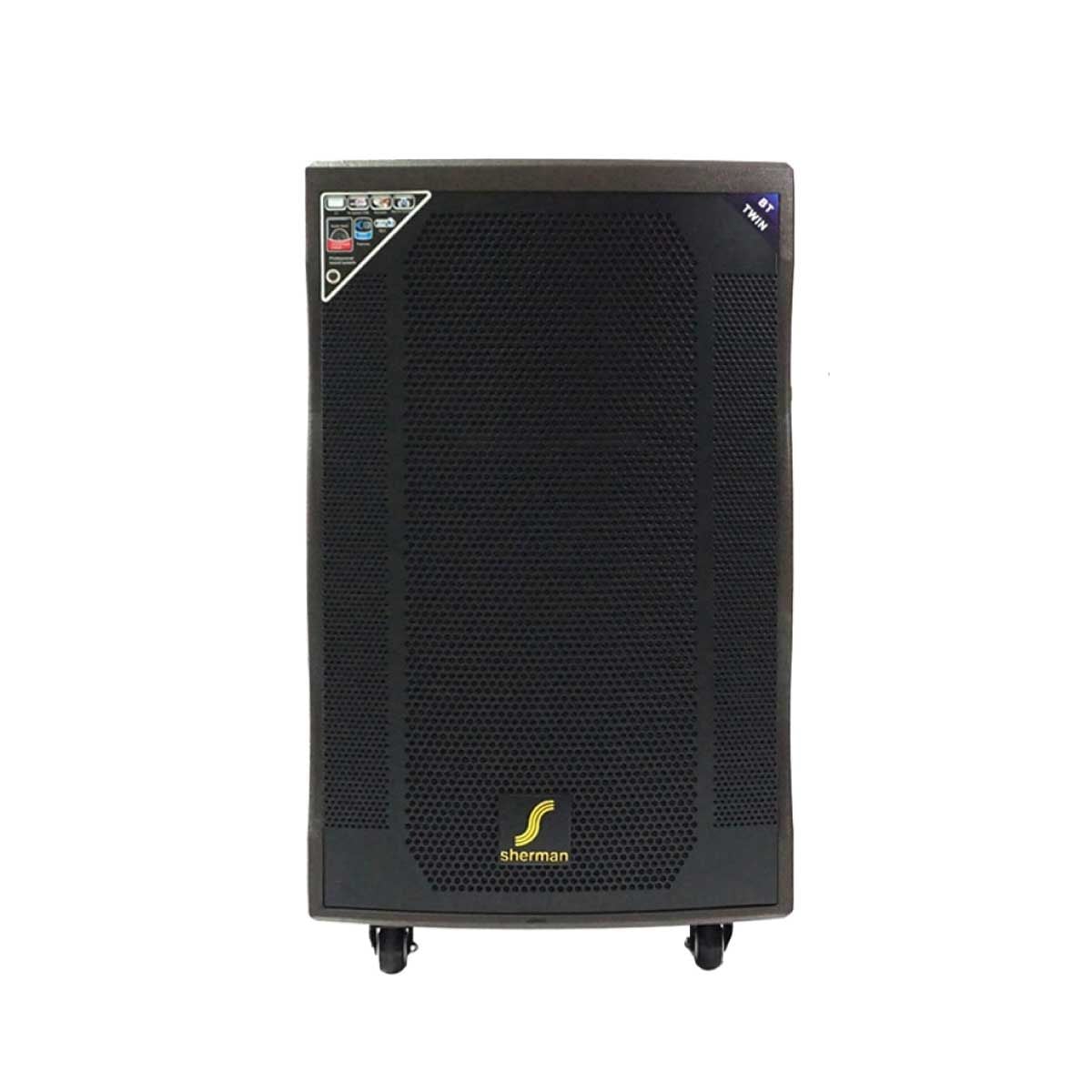 SHERMAN ชุดลำโพงขยายเสียง 2.0 CH รุ่น APS-155 กำลังขับ 100 วัตต์ พร้อมไมค์ลอย/แบตเตอรี่ในตัว