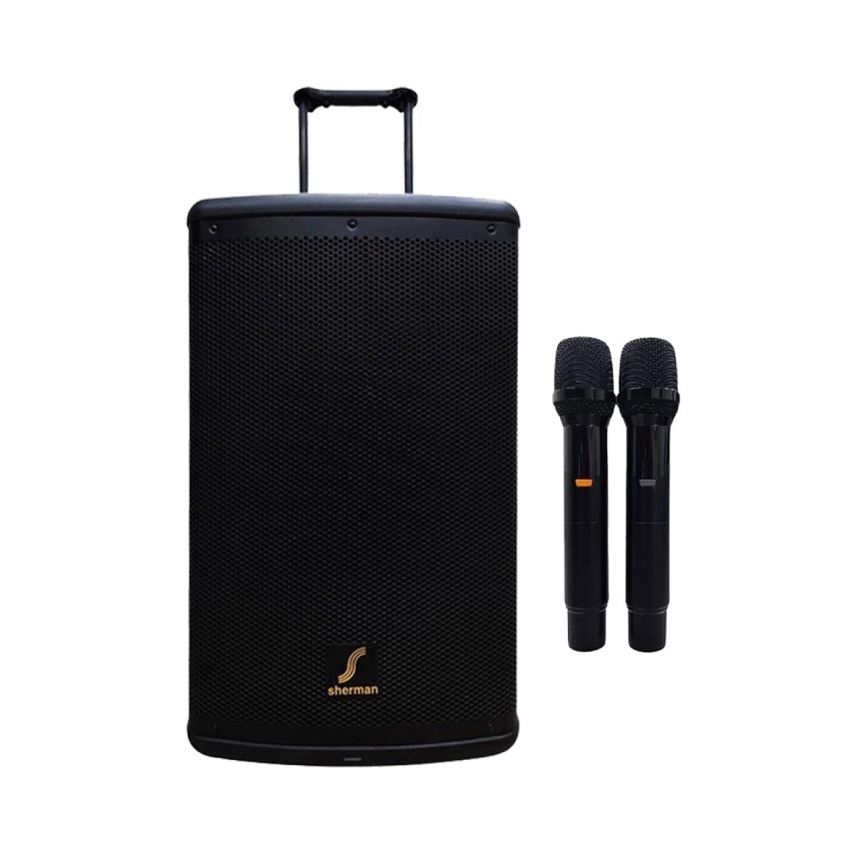 SHERMAN ชุดเครื่องเสียงเคลื่อนที่แบบลากจูง พร้อมไมค์ลอย 100 W รุ่น APS-509