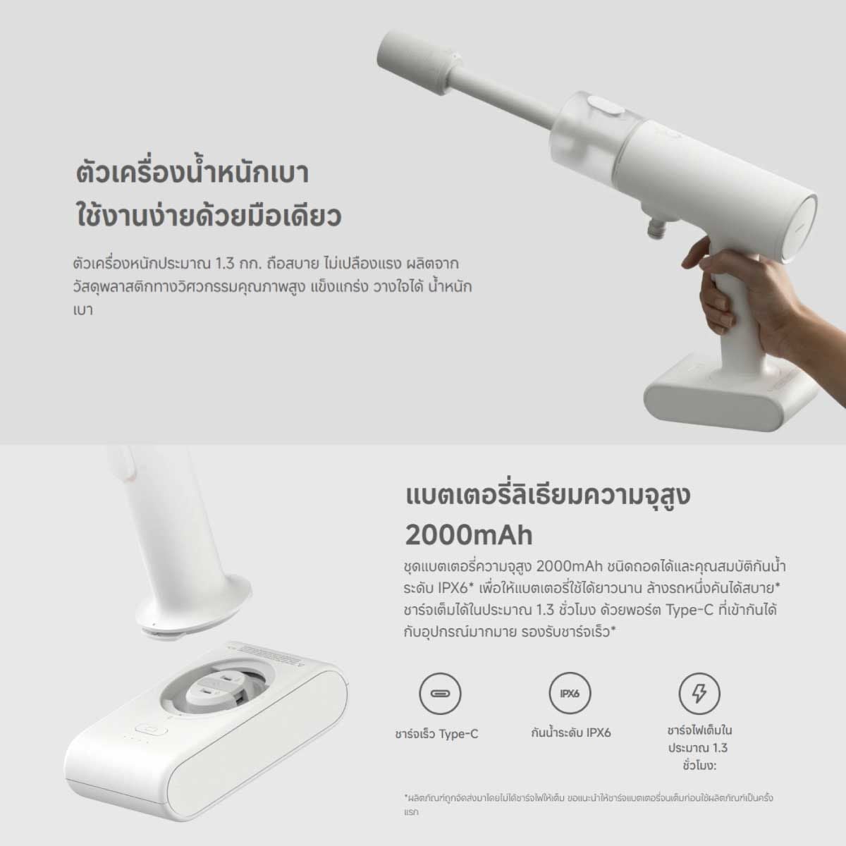 Xiaomi Cordless Pressure Washer - ปีนฉีดน้ำไร้สายแรงดันสูง
