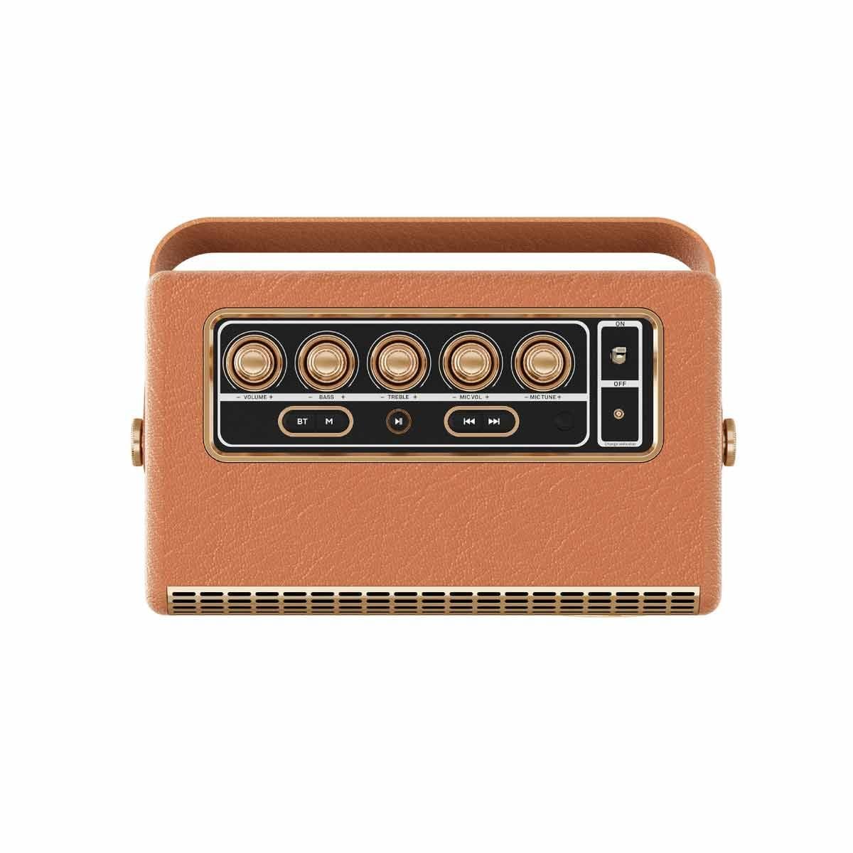 ACONATIC ลำโพง Bluetooth 100W พร้อมไมค์คู่ รุ่น AN-SP179 สีนํ้าตาล