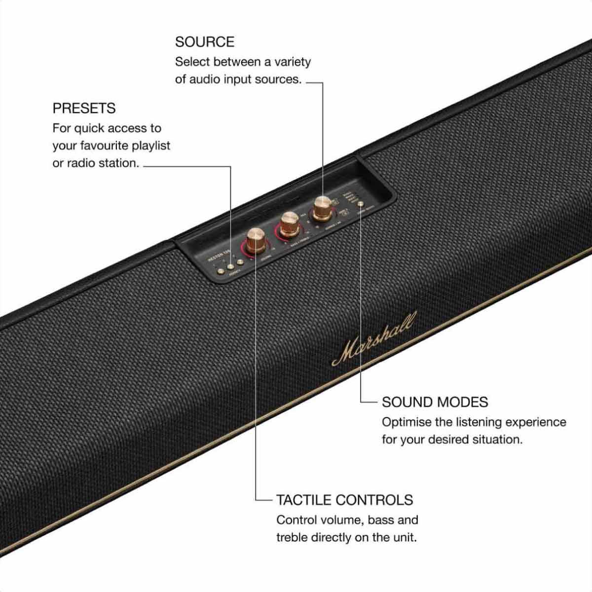 MARSHALL ลำโพง SOUNDBAR รุ่น HESTON 120 Black