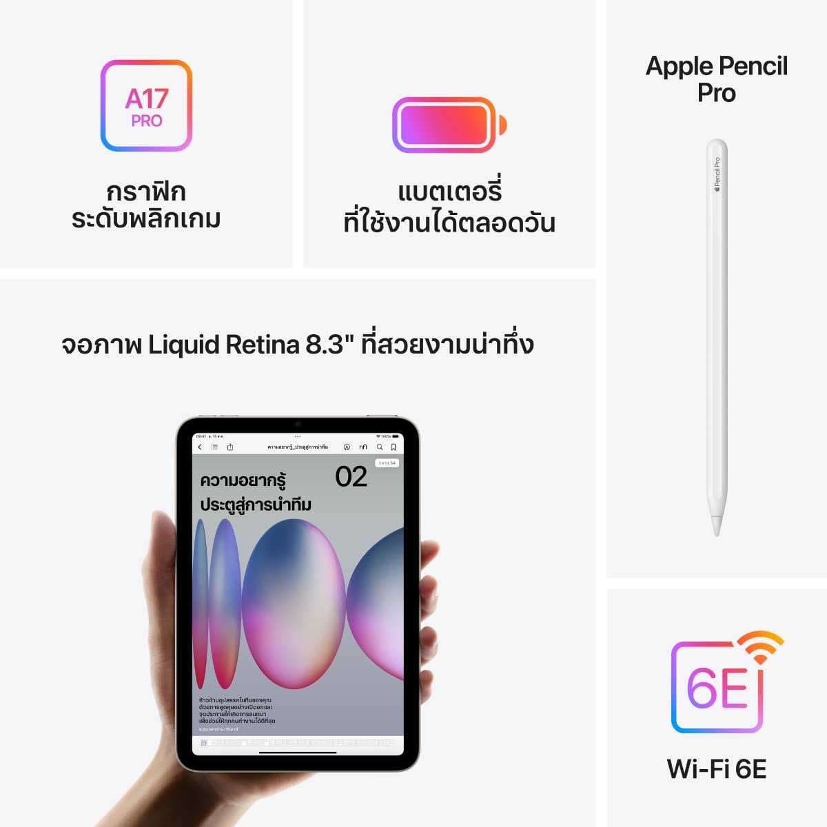 Apple  iPad mini 7 ชิป A17 Pro