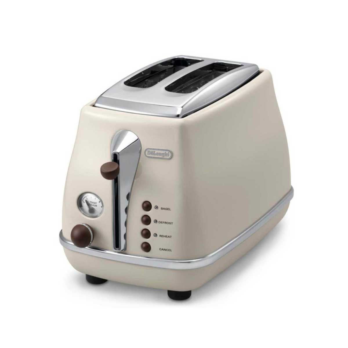 DELONGHI เครื่องปิ้งขนมปัง2แผ่น สีครีม รุ่นCTOV2103BG