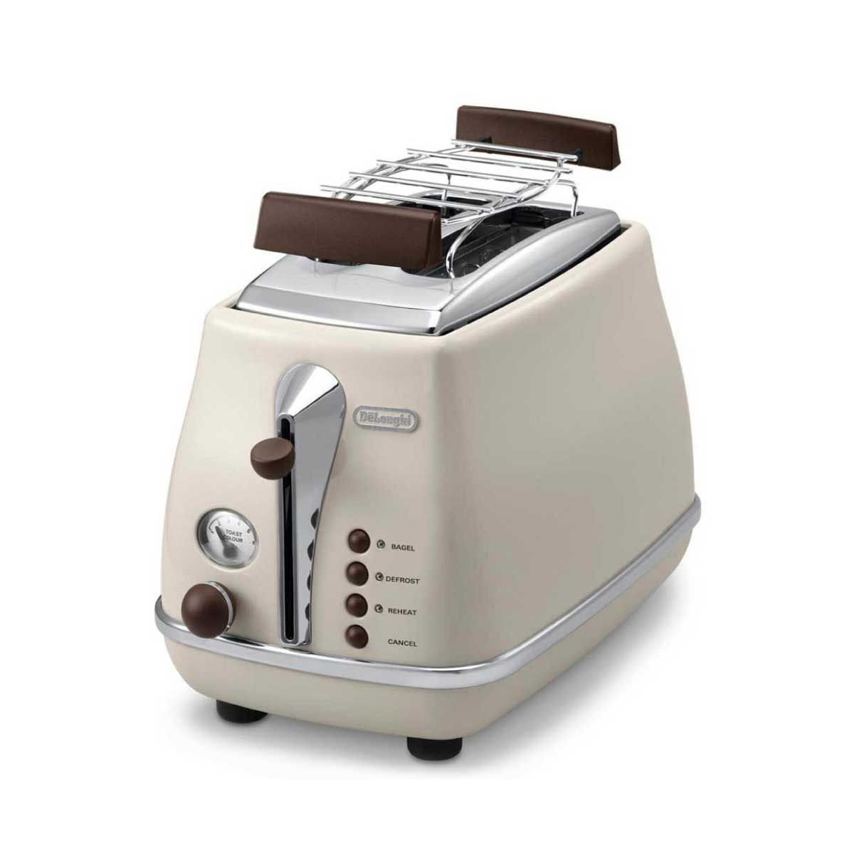 DELONGHI เครื่องปิ้งขนมปัง2แผ่น สีครีม รุ่นCTOV2103BG