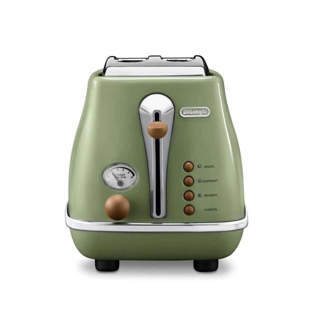 DELONGHI เครื่องปิ้งขนมปัง2แผ่น สีเขียว รุ่นCTOV2103GR