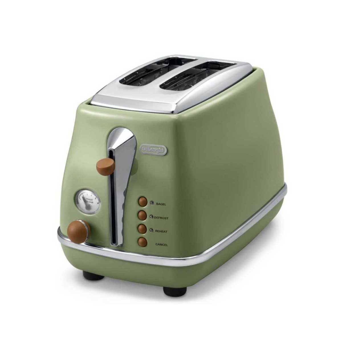 DELONGHI เครื่องปิ้งขนมปัง2แผ่น สีเขียว รุ่นCTOV2103GR