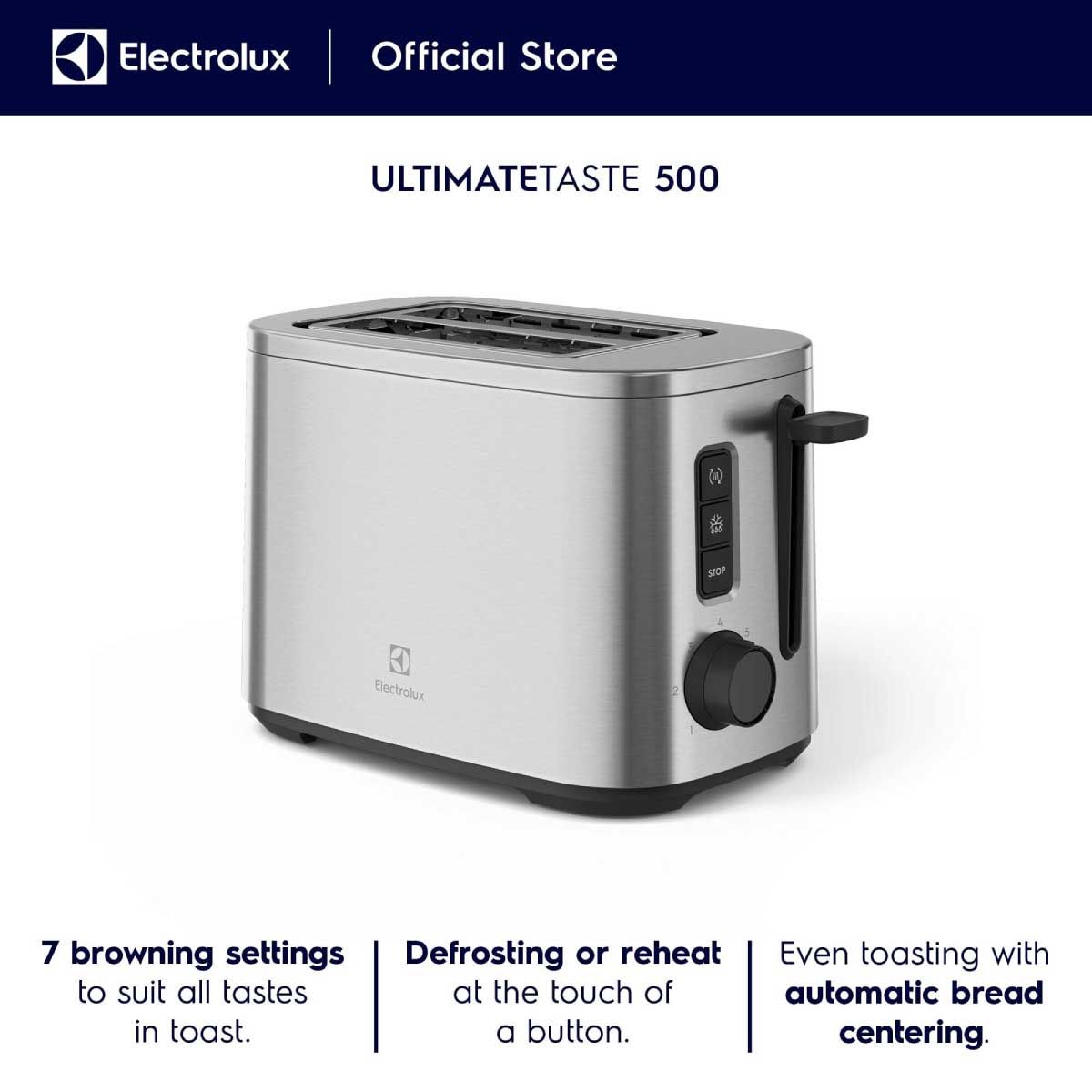 ELECTROLUX เครื่องปิ้งขนมปังแบบ 2 แผ่น รุ่น UltimateTaste 500 รุ่น E5TS1- 50ST