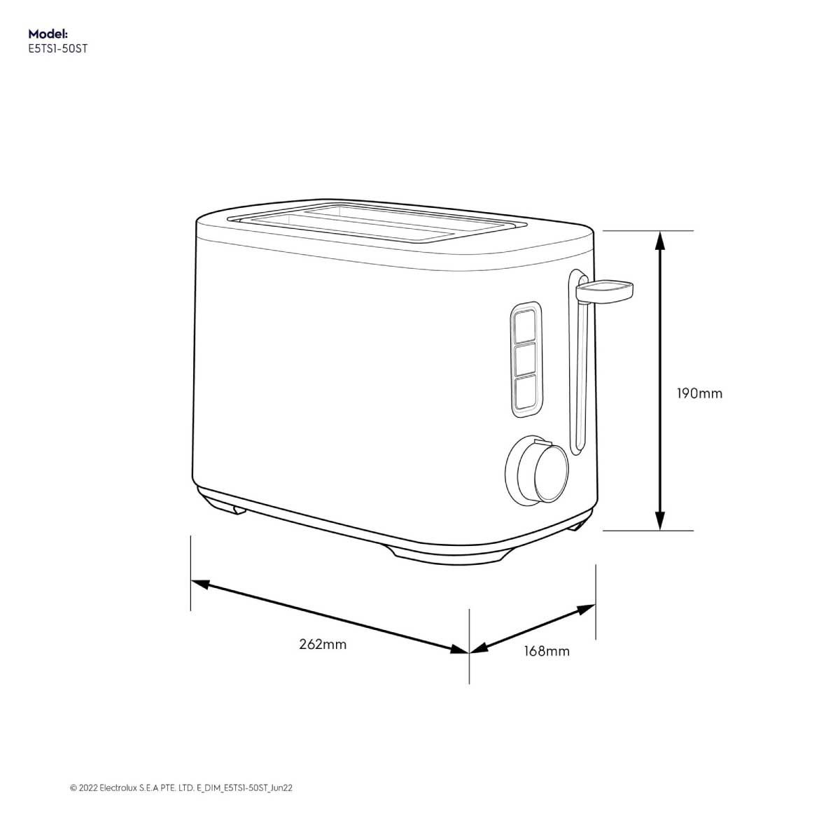 ELECTROLUX เครื่องปิ้งขนมปังแบบ 2 แผ่น รุ่น UltimateTaste 500 รุ่น E5TS1- 50ST