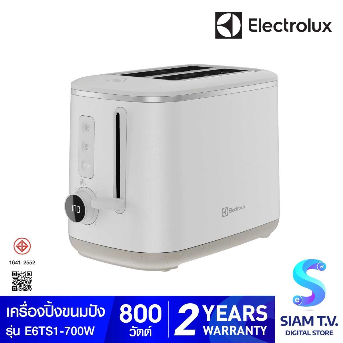 ELECTROLUX เครื่องปิ้งขนมปัง800W สีขาว E6TS1-700W