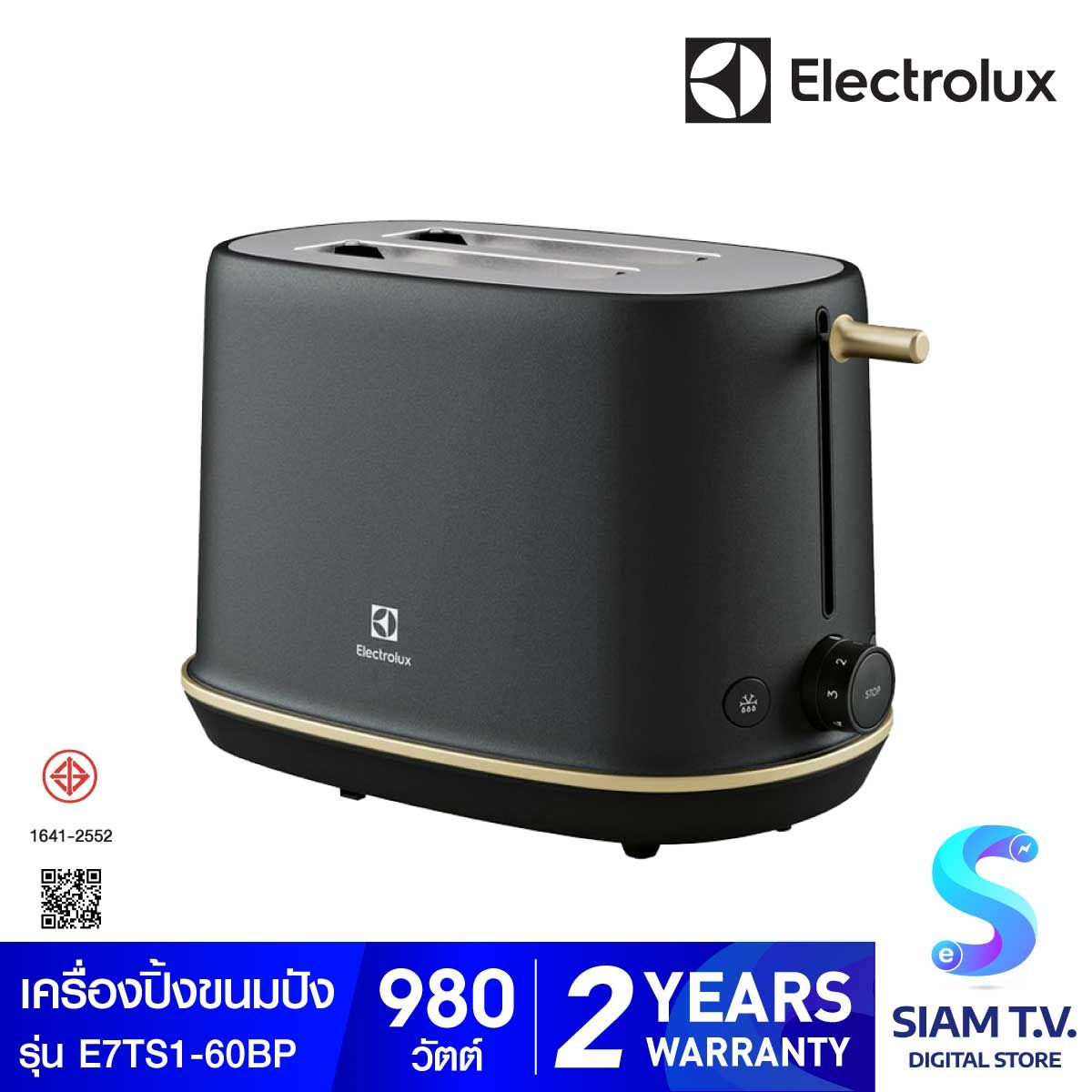 ELECTROLUX เครื่องปิ้งขนมปัง รุ่น E7TS1-60BP  (สี Black Pearl)