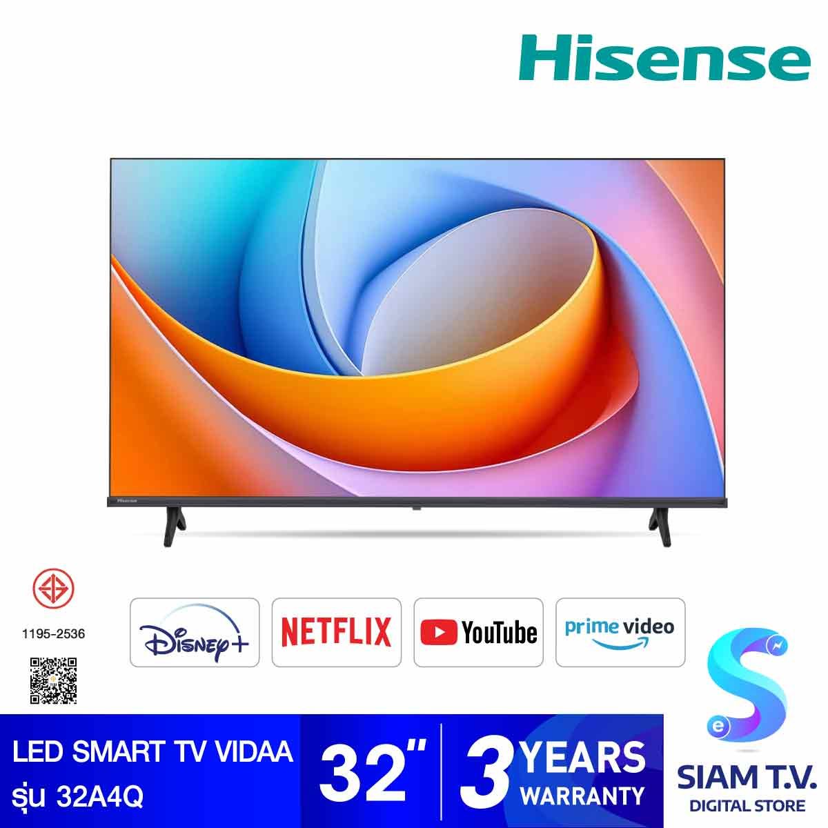 Hisense LED SMART TV  VIDAA 60Hz รุ่น 32A4Q สมาร์ททีวี 32 นิ้ว