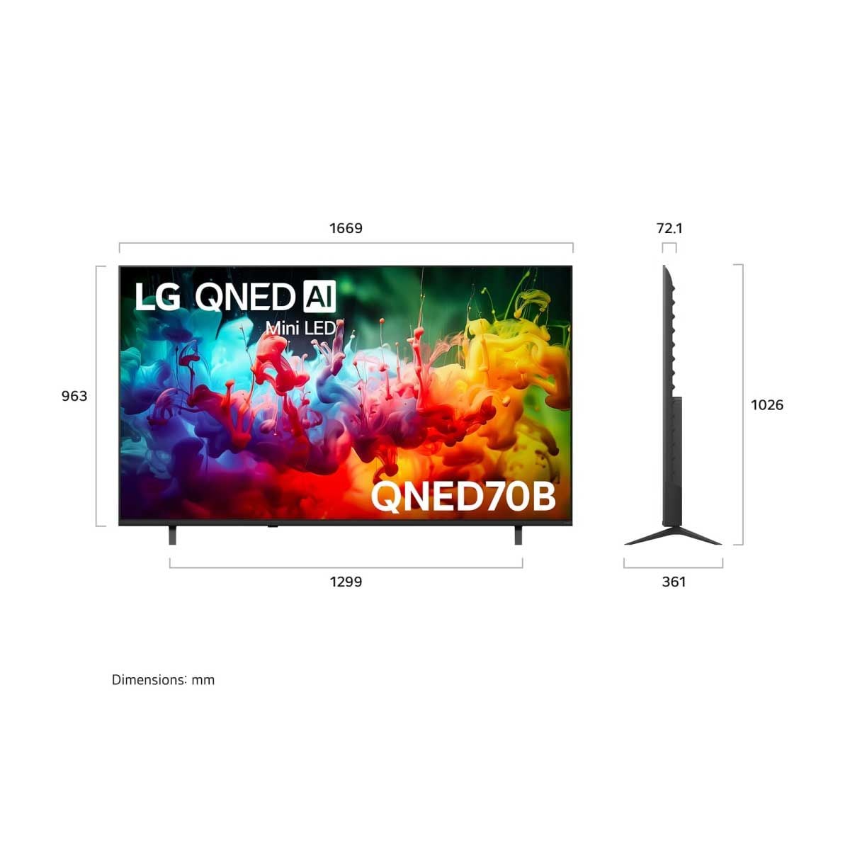 LG  Mini LED TV AI 60Hz รุ่น 75QNED70BSA QNED70 Series Smart TV 75 นิ้ว