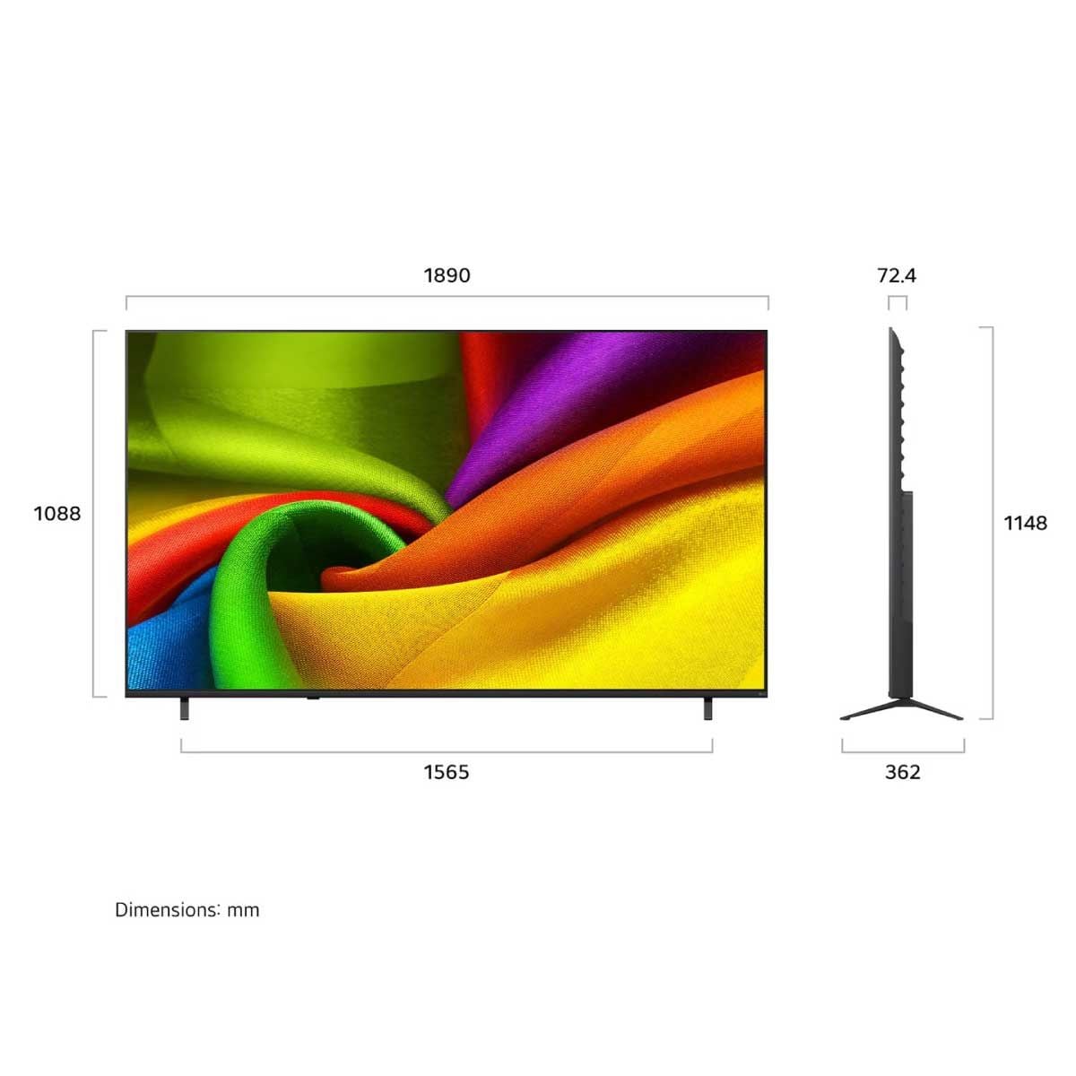 LG QLED TV NANO 4K AI รุ่น 85NU855BPSA Smart TV ขนาด 85 นิ้ว