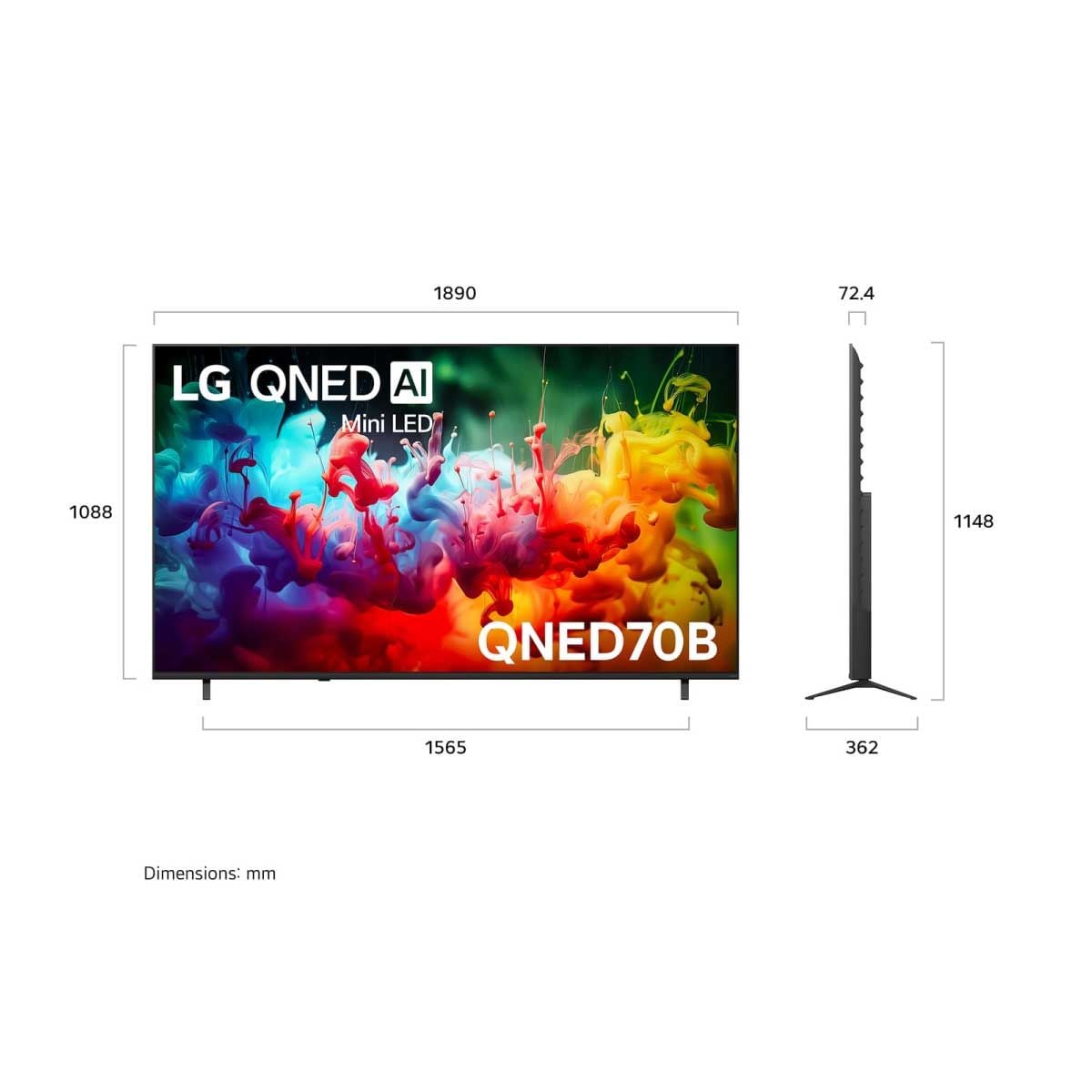LG  Mini LED TV AI 60Hz รุ่น 85QNED70BSA QNED70 Series Smart TV 85 นิ้ว
