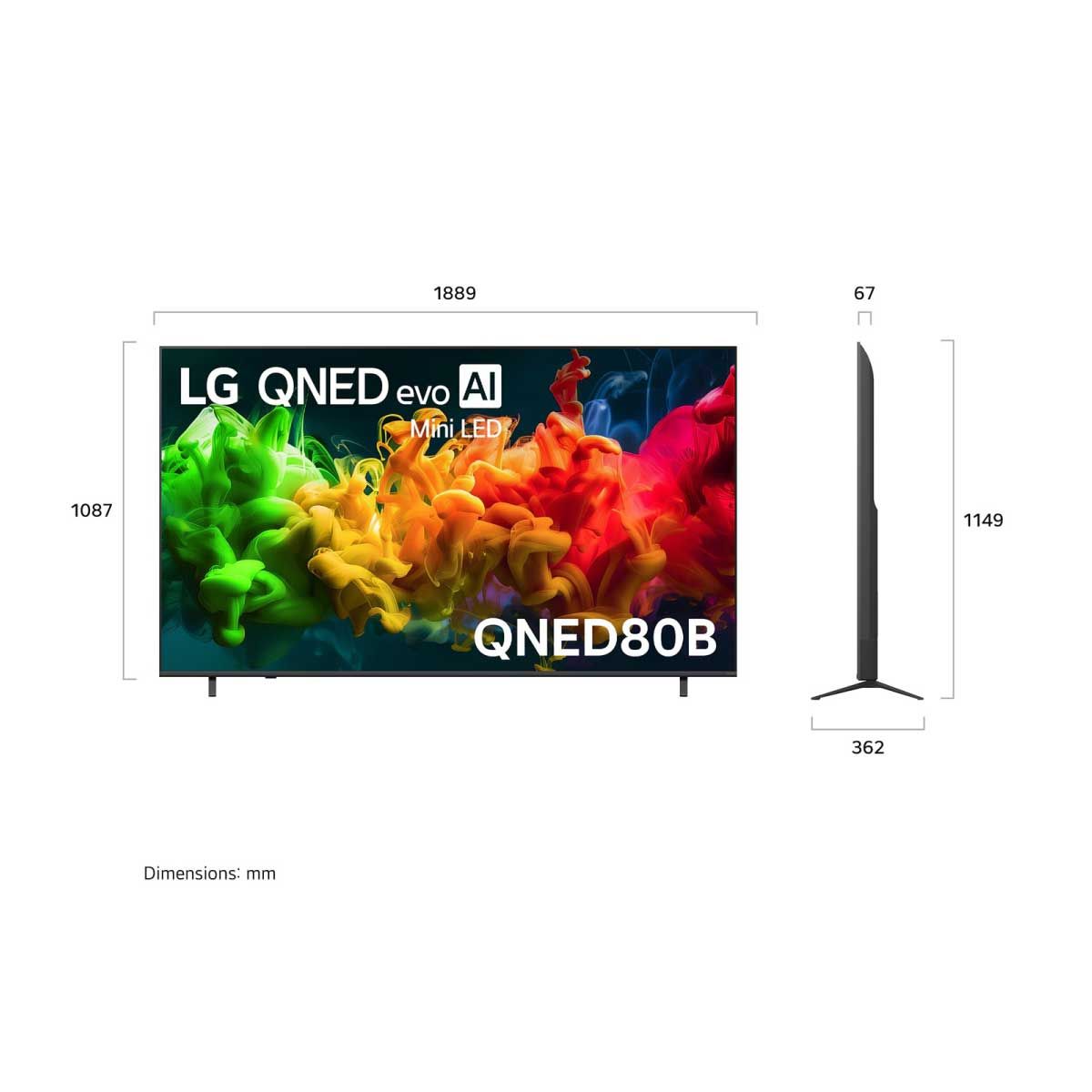 LG  Mini LED TV AI 60Hz รุ่น 85QNED80BSAA QNED80 Series Smart TV 85 นิ้ว