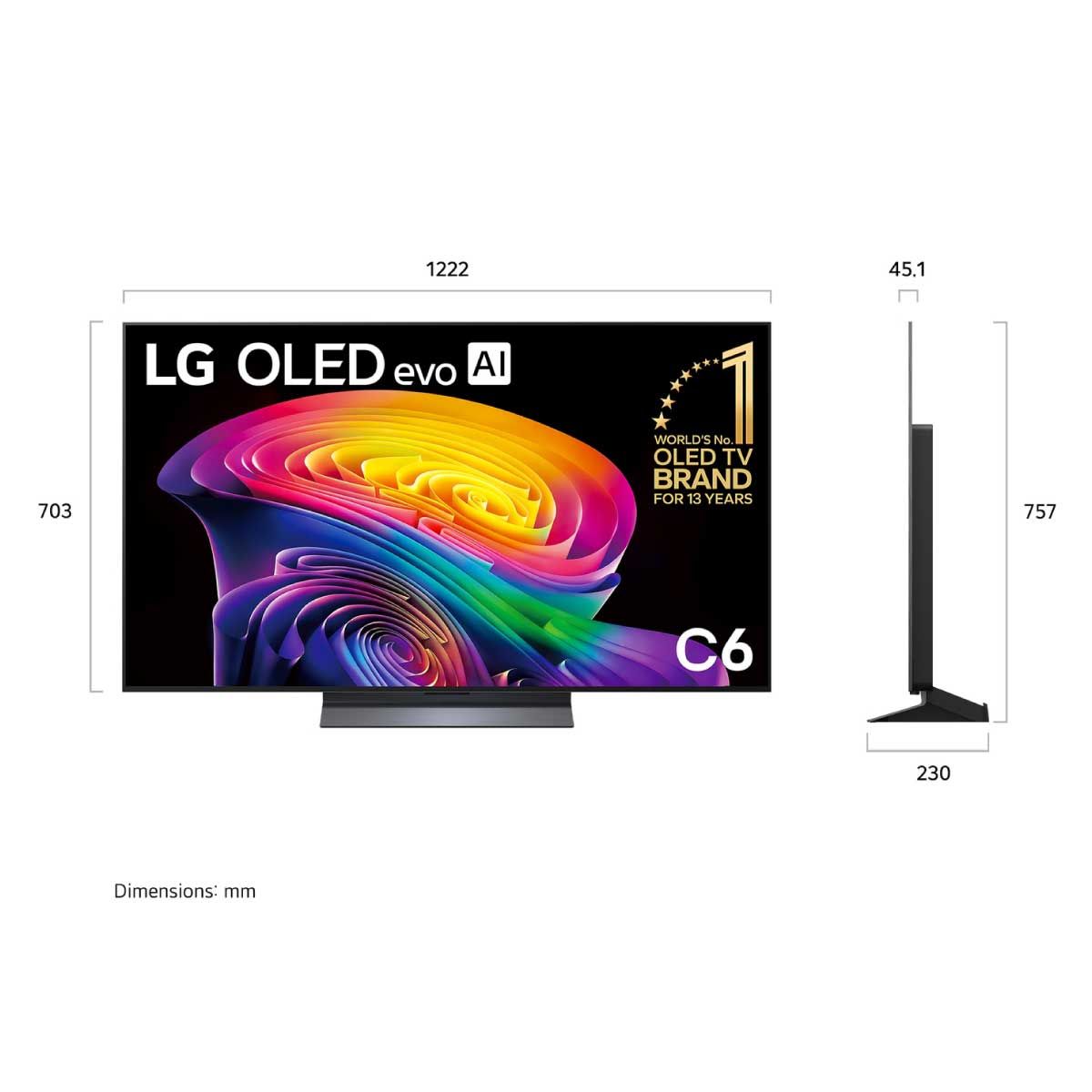 LG OLED TV EVO AI 4K Smart TV รุ่น OLED55C6PSA Smart TV ขนาด 55 นิ้ว