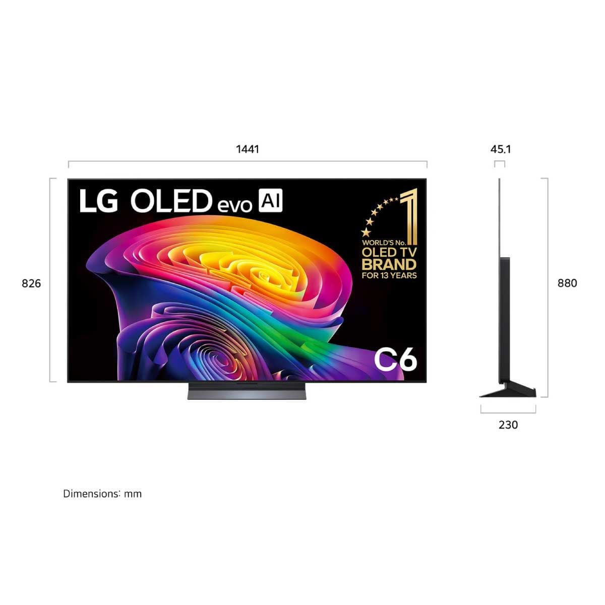 LG OLED TV 4K EVO AI 120Hz รุ่น OLED65C6PSA สมาร์ททีวี 65 นิ้ว