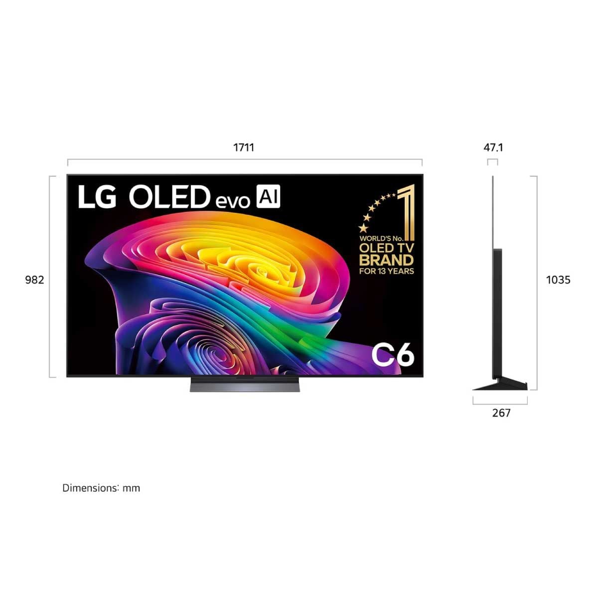 LG OLED TV 4K EVO AI 120Hz รุ่น OLED77C6PSA สมาร์ททีวี 77 นิ้ว