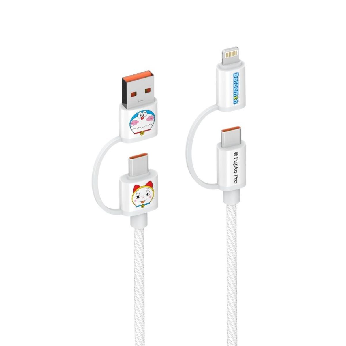 Asaki  สายชาร์จ 4 in 1Type-C พร้อมหัวแปลง USB-A,Lightning 65W สีขาว รุ่นA-DMC8090