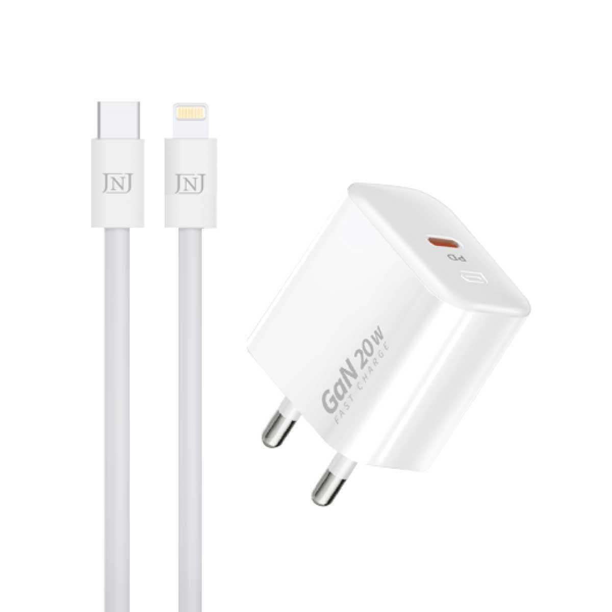 Aasakiชุดชาร์จ พีดี Type-C 20W สีขาว  รุ่น J-C740 พร้อมสายชาร์จ Type-C to Lightning