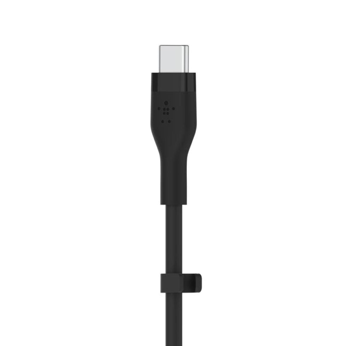Belkin  สายชาร์จบูสท์ชาร์จ เฟล็กซ์ สาย USB-C ถึง USB-C 60W ยาว  1M  สีดำ  (BoostChargePro Flex Braided SiliconeUSB-C to C Cable 60W)