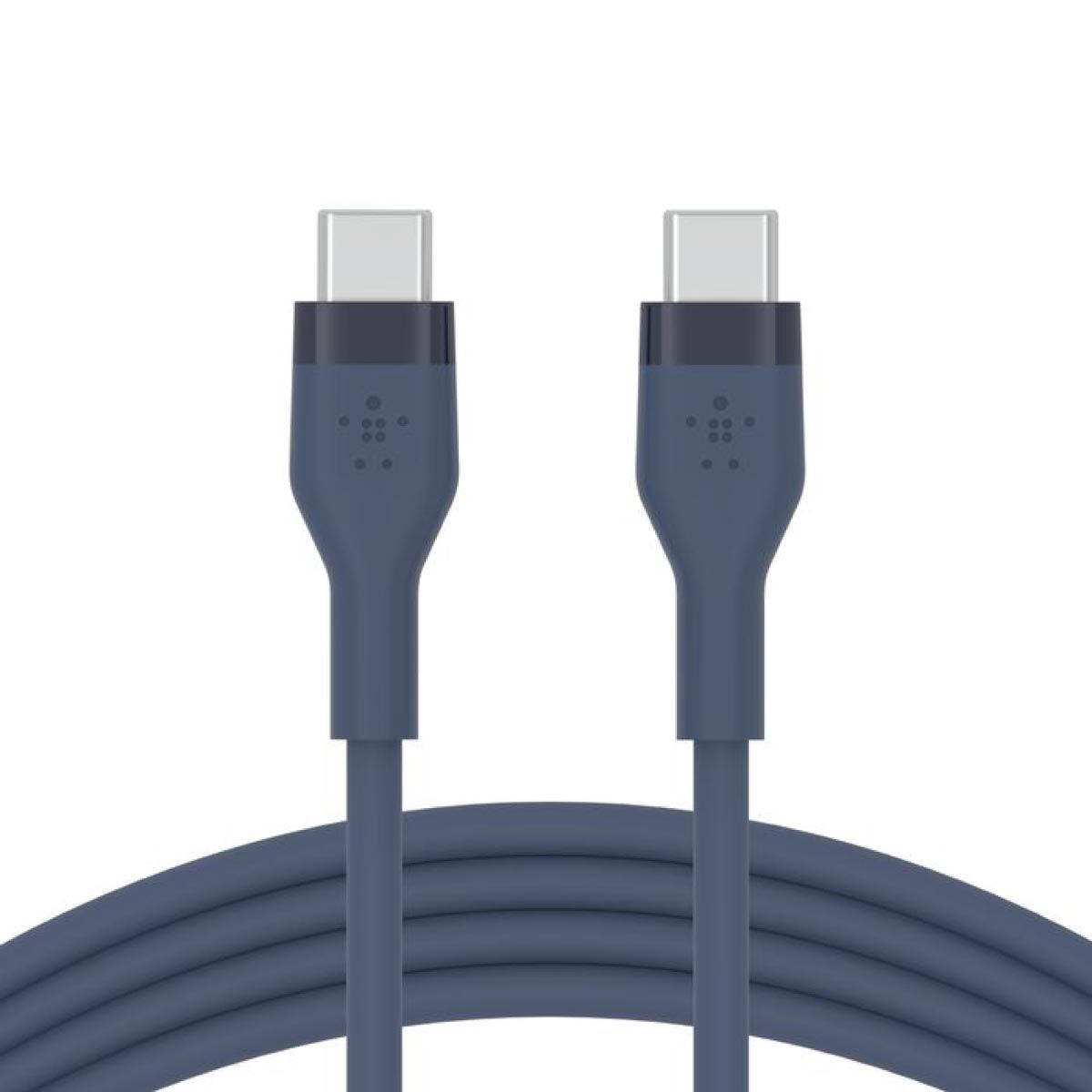 Belkin  สายชาร์จบูสท์ชาร์จ เฟล็กซ์ สาย USB-C ถึง USB-C 60W ยาว  1M  สีน้ำเงิน  (BoostChargePro Flex Braided SiliconeUSB-C to C Cable 60W)