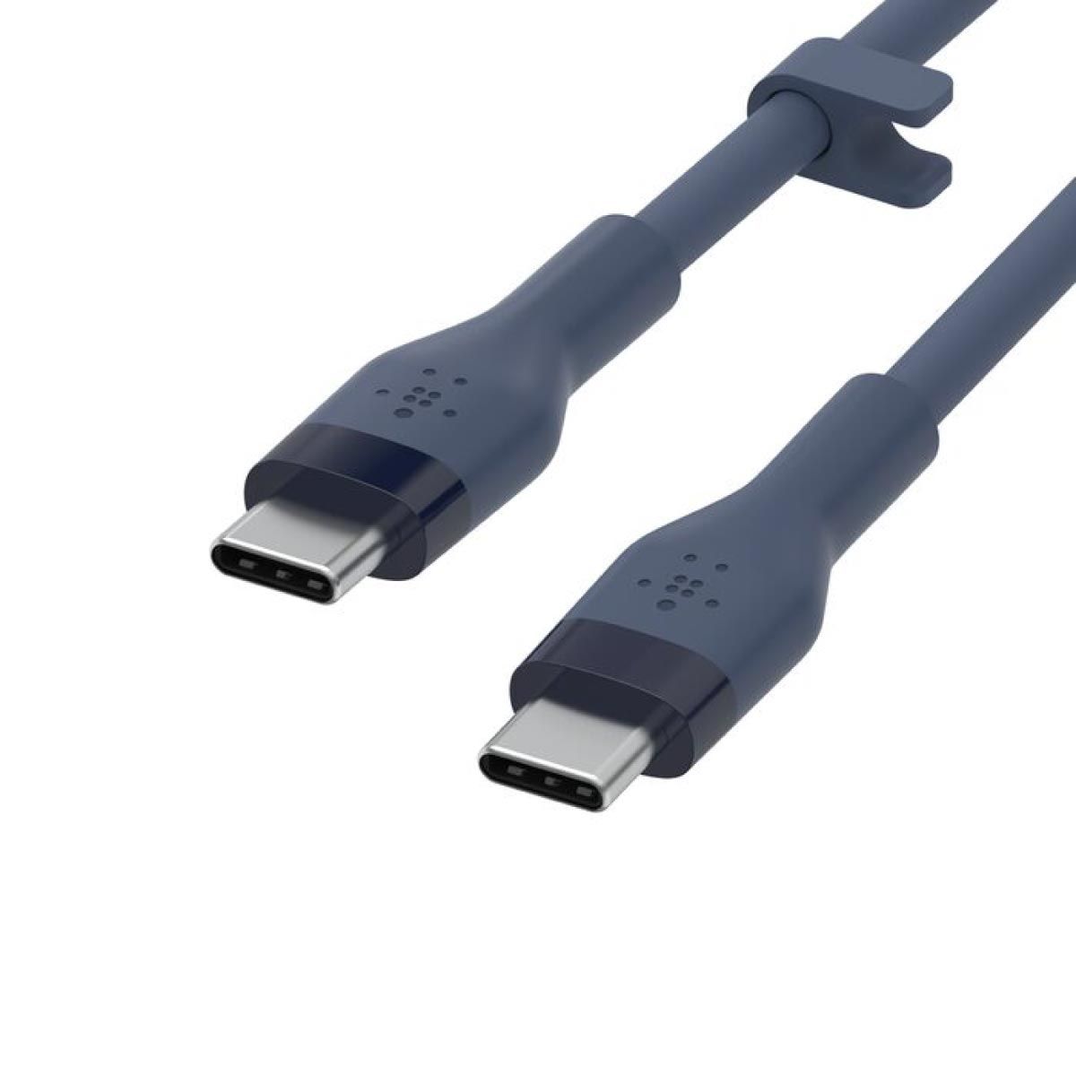 Belkin  สายชาร์จบูสท์ชาร์จ เฟล็กซ์ สาย USB-C ถึง USB-C 60W ยาว  1M  สีน้ำเงิน  (BoostChargePro Flex Braided SiliconeUSB-C to C Cable 60W)
