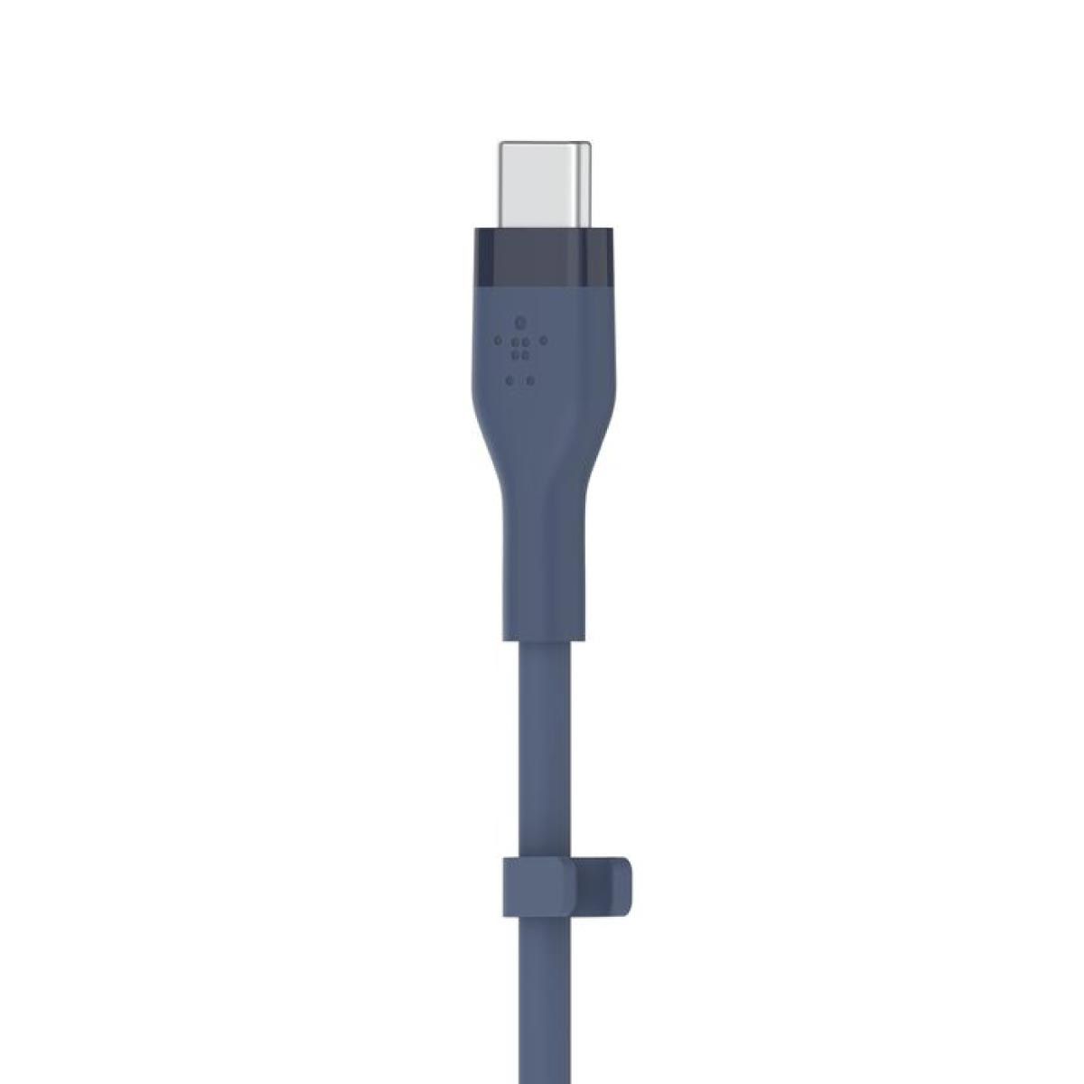 Belkin  สายชาร์จบูสท์ชาร์จ เฟล็กซ์ สาย USB-C ถึง USB-C 60W ยาว  1M  สีน้ำเงิน  (BoostChargePro Flex Braided SiliconeUSB-C to C Cable 60W)