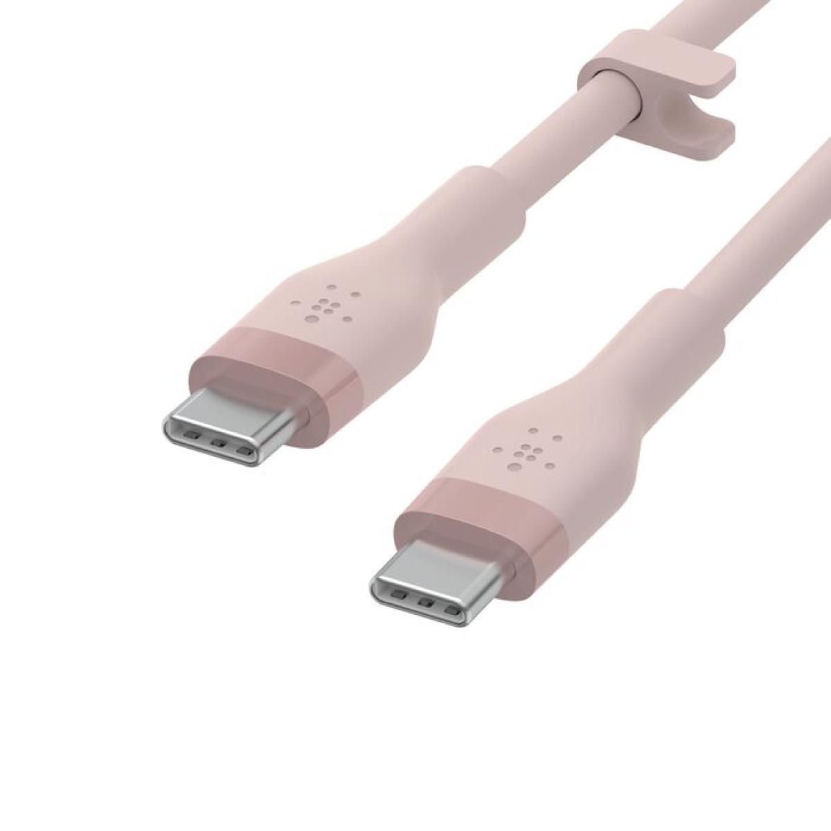Belkin  สายชาร์จบูสท์ชาร์จ เฟล็กซ์ สาย USB-C ถึง USB-C 60W ยาว  1M  สีชมพู  (BoostChargePro Flex Braided SiliconeUSB-C to C Cable 60W)