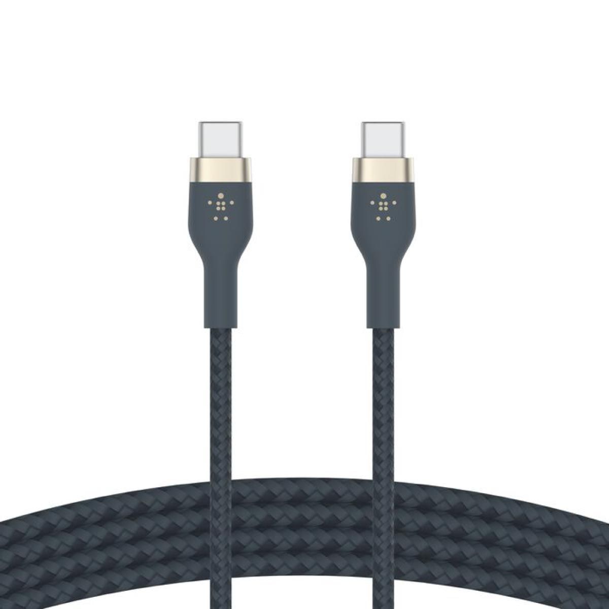 Belkin  สายชาร์จบูสท์ชาร์จ เฟล็กซ์ สาย USB-C ถึง USB-C 60W ยาว  1M  สีน้ำเงิน  (BoostChargePro Flex Braided SiliconeUSB-C to C Cable 60W)