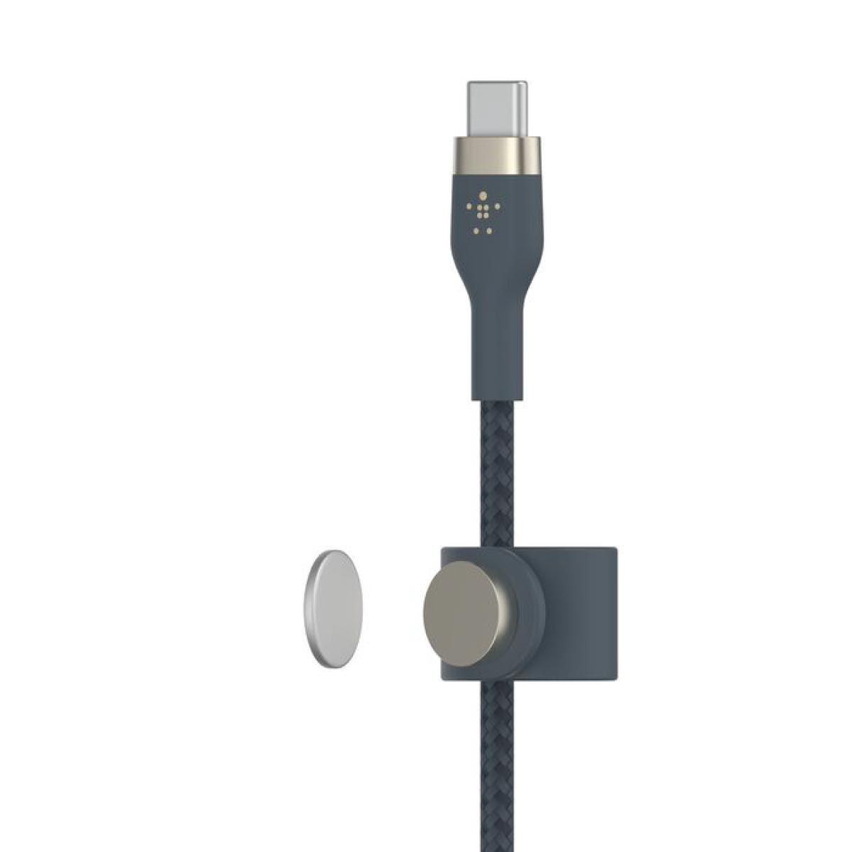 Belkin  สายชาร์จบูสท์ชาร์จ เฟล็กซ์ สาย USB-C ถึง USB-C 60W ยาว  1M  สีน้ำเงิน  (BoostChargePro Flex Braided SiliconeUSB-C to C Cable 60W)