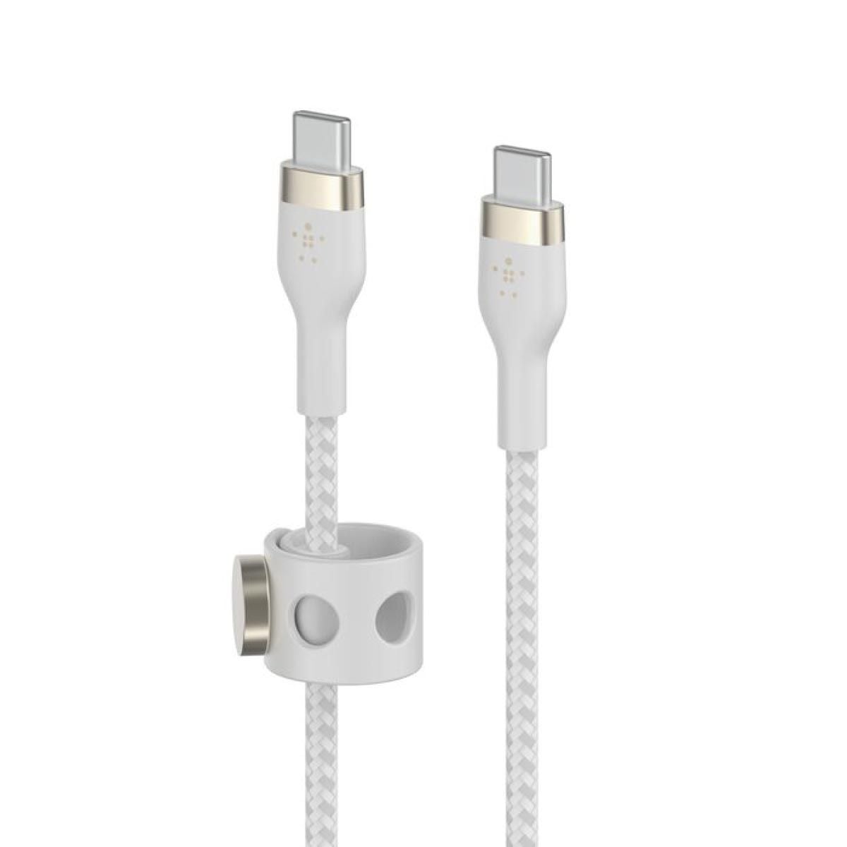 Belkin  สายชาร์จบูสท์ชาร์จ เฟล็กซ์ สาย USB-C ถึง USB-C 60W ยาว  1M  สีขาว  (BoostChargePro Flex Braided SiliconeUSB-C to C Cable 60W)