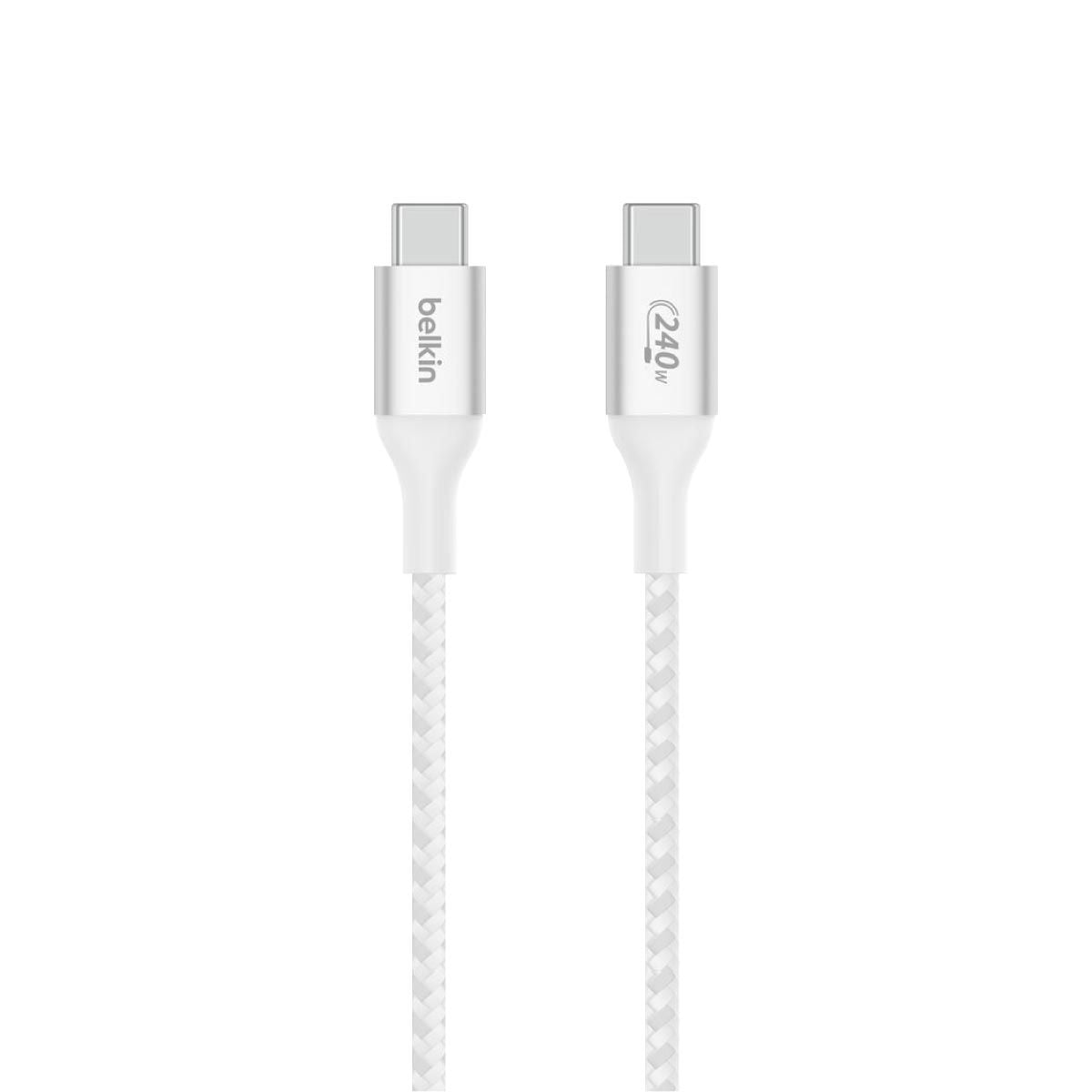 Belkin สายชาร์จ BoostCharge USB-C to C PD 3.1 Cable 240W  ยาว 1M สีขาว สายไนลอนถักสองชั้น